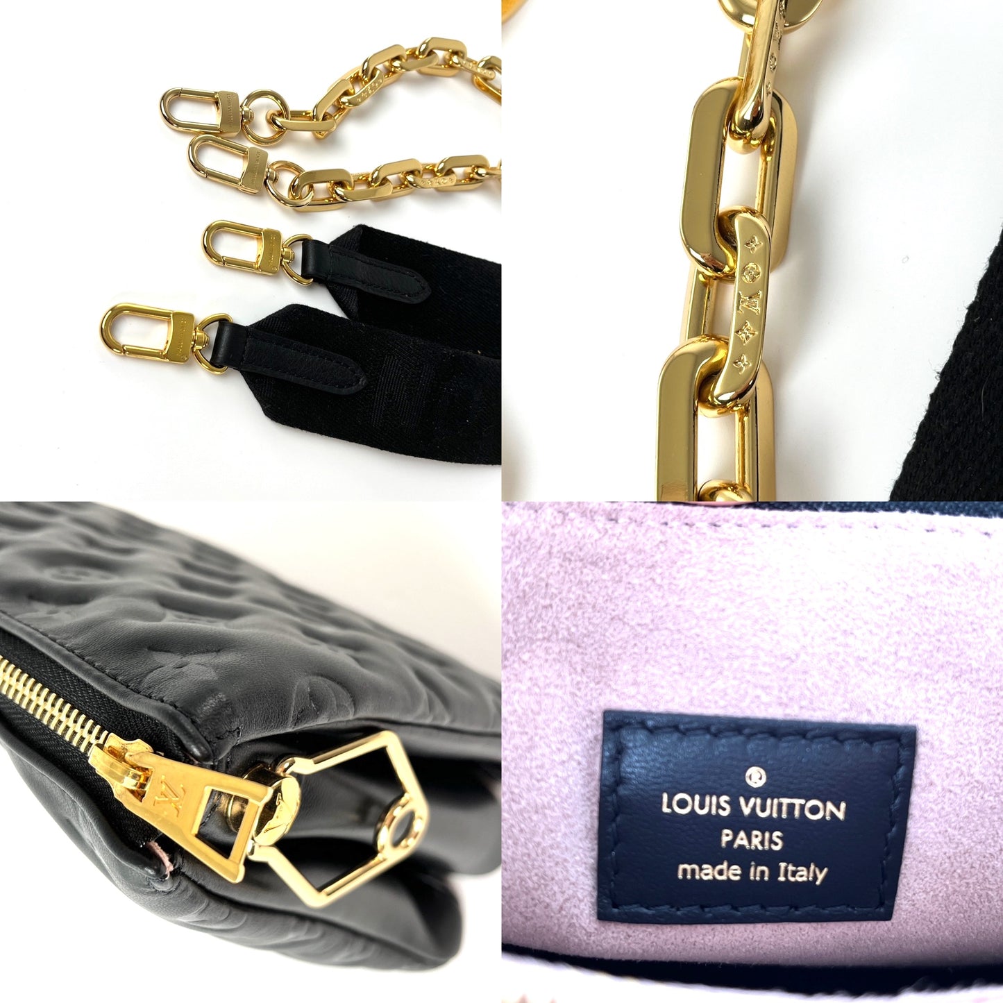 Louis Vuitton Coussin Black Embossed Leather PM Bag