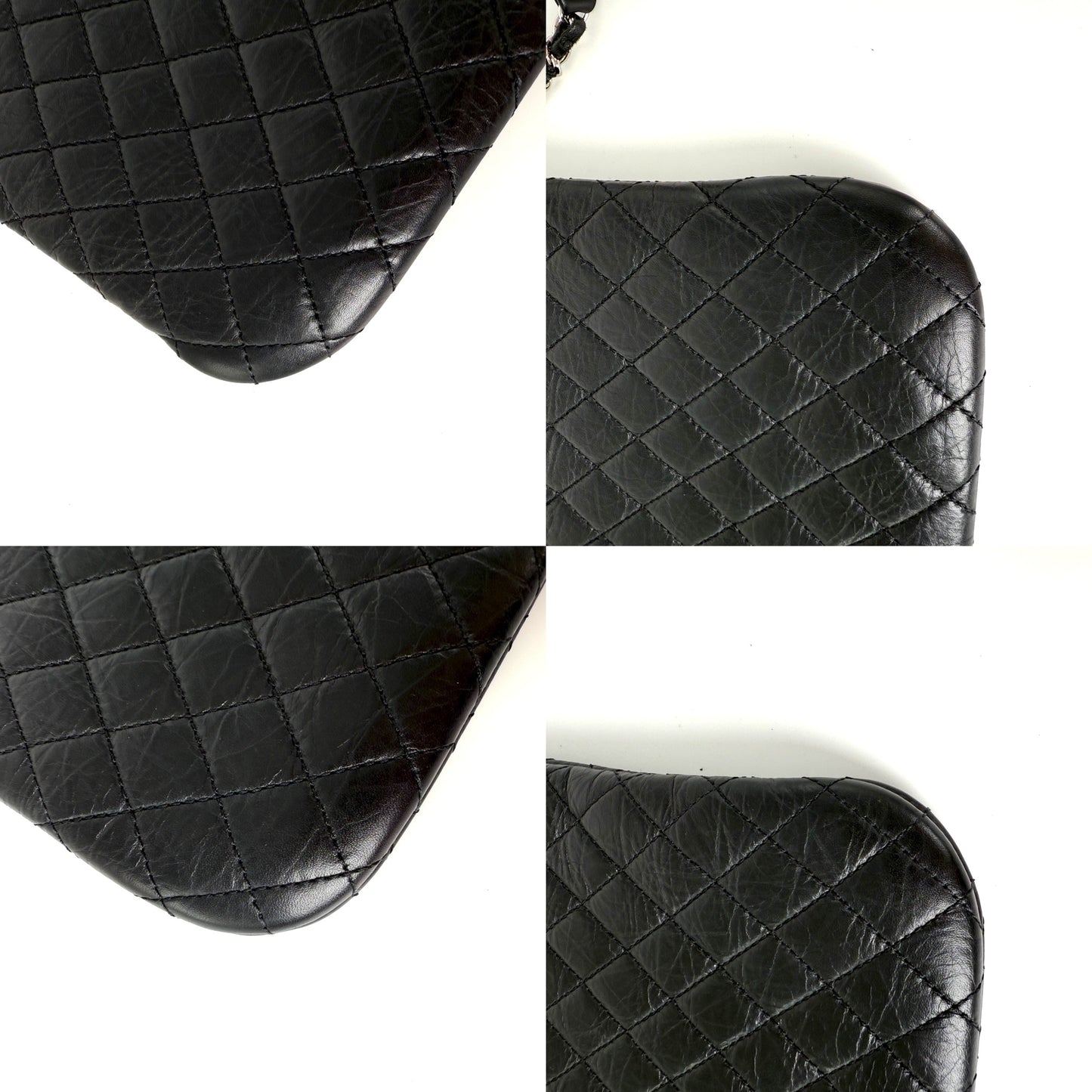 CHANEL Aged Calfskin CC Quilted Uniform Crossbody Black Bag