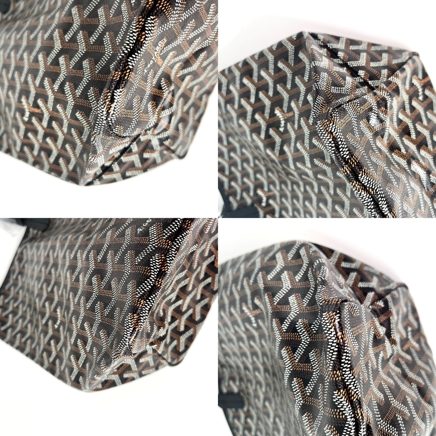 New GOYARD Goyardine Saint Louis PM Black Tote Bag with Pouch