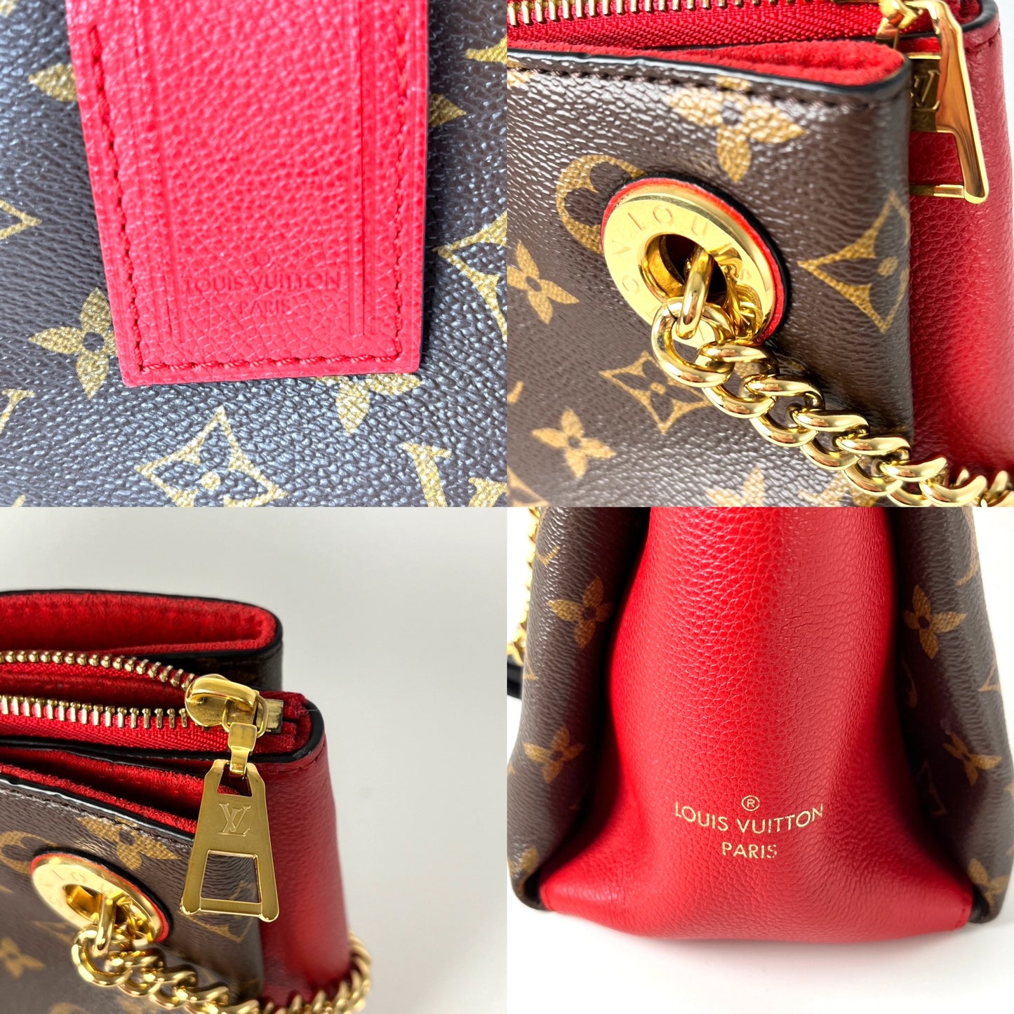 Louis Vuitton Surene MM Monogram Cerise Red Tote Bag