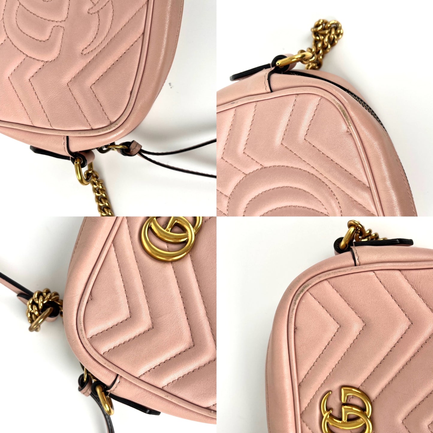 GUCCI Mini Camera Marmont Porcelain Rose Pink Crossbody Shoulder Bag