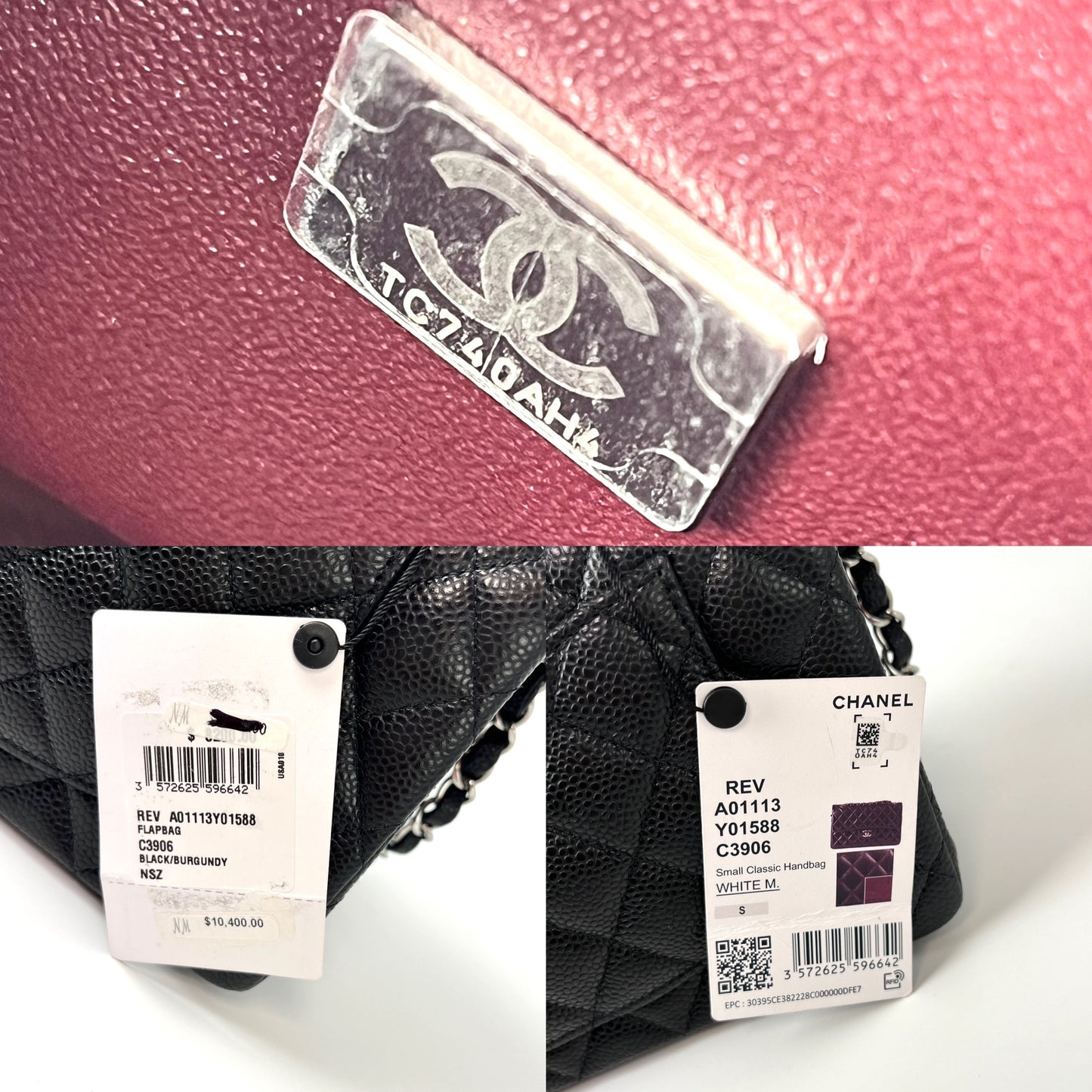 New CHANEL Black Small Quilted Caviar Leather Double Flap Shoulder Bag