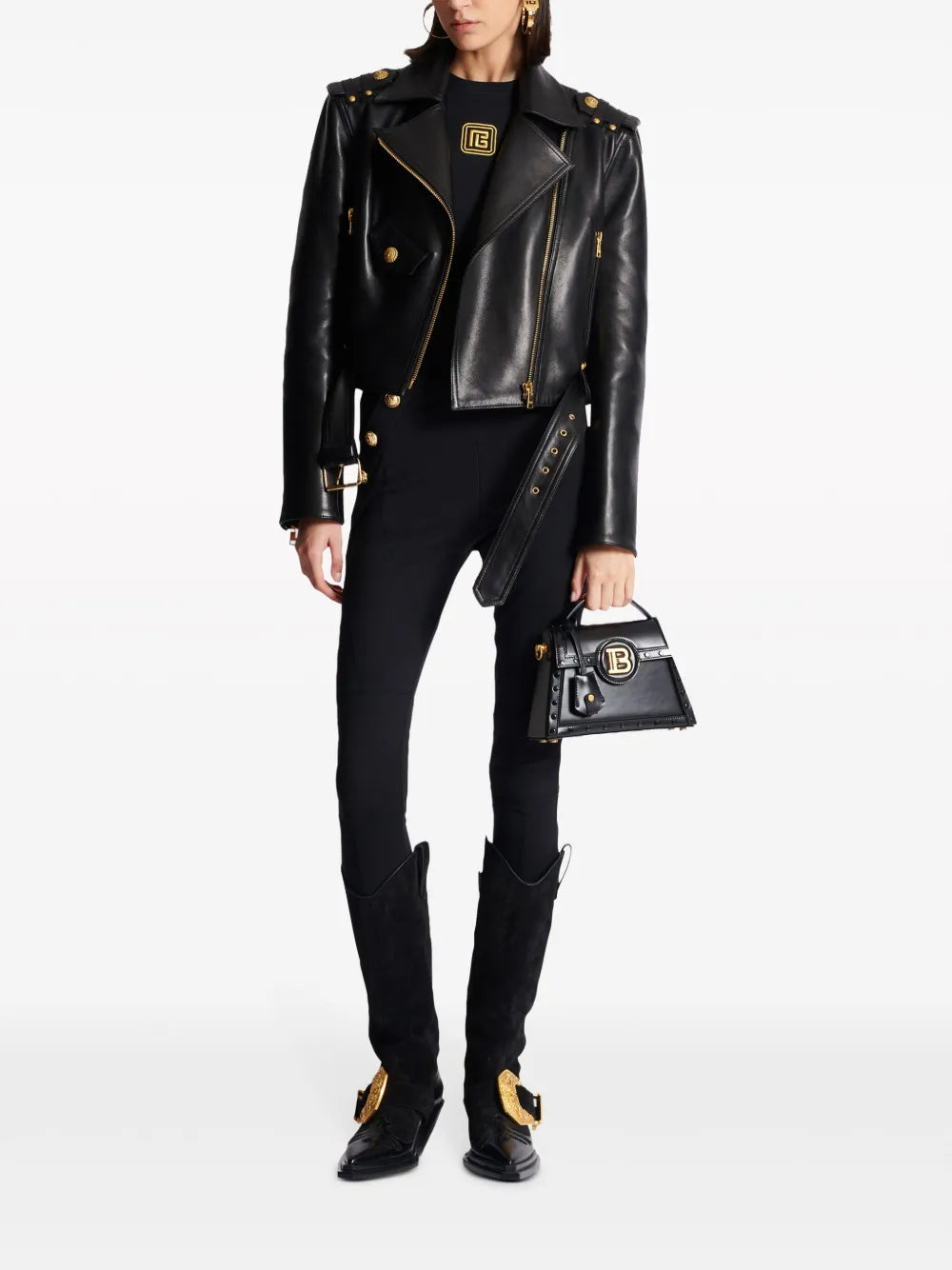 Balmain Side Button Black Classic Jersey Leggings Pants L