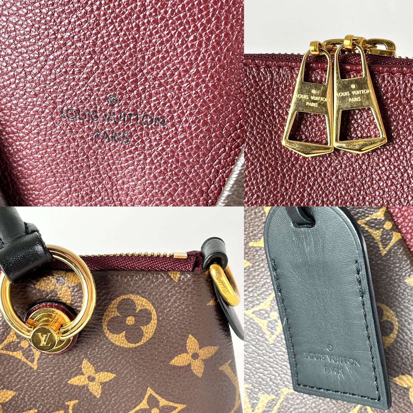 Louis Vuitton Monogram V MM Brown Bordeaux Tote Bag