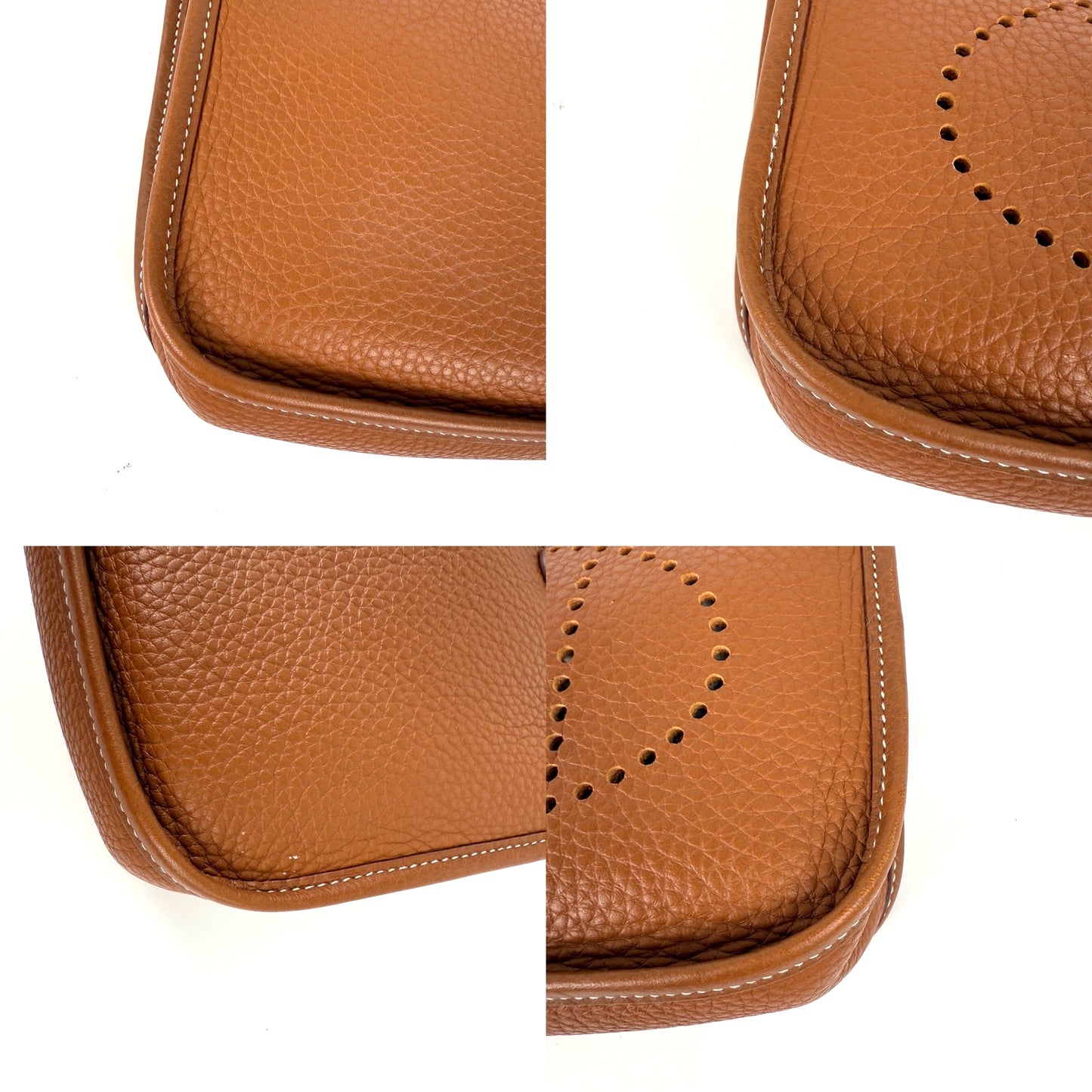 HERMES Mini Evelyne TPM 16 Gold Leather Crossbody Bag
