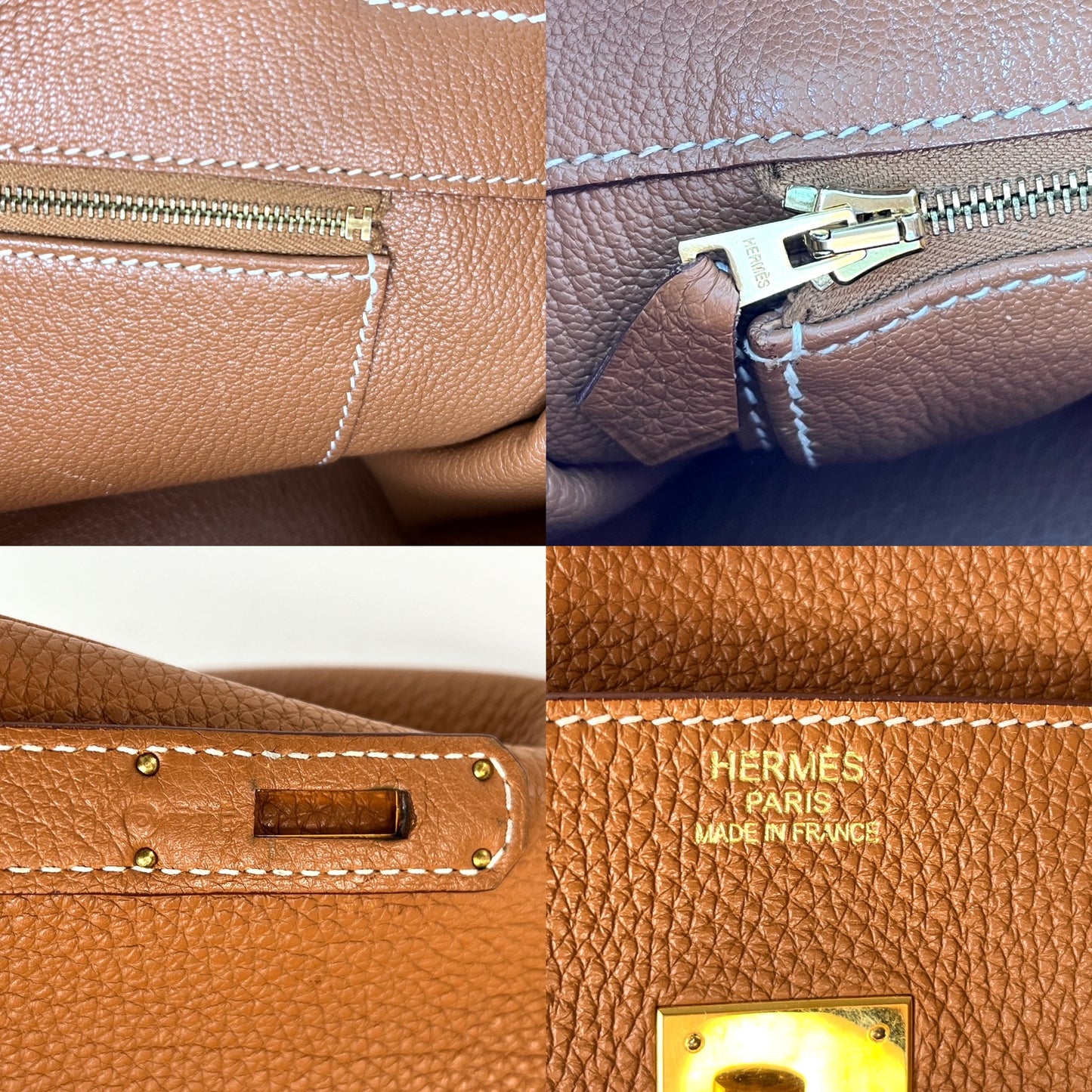 HERMES Togo Birkin 35 Gold on Gold Hardware Leather Bag