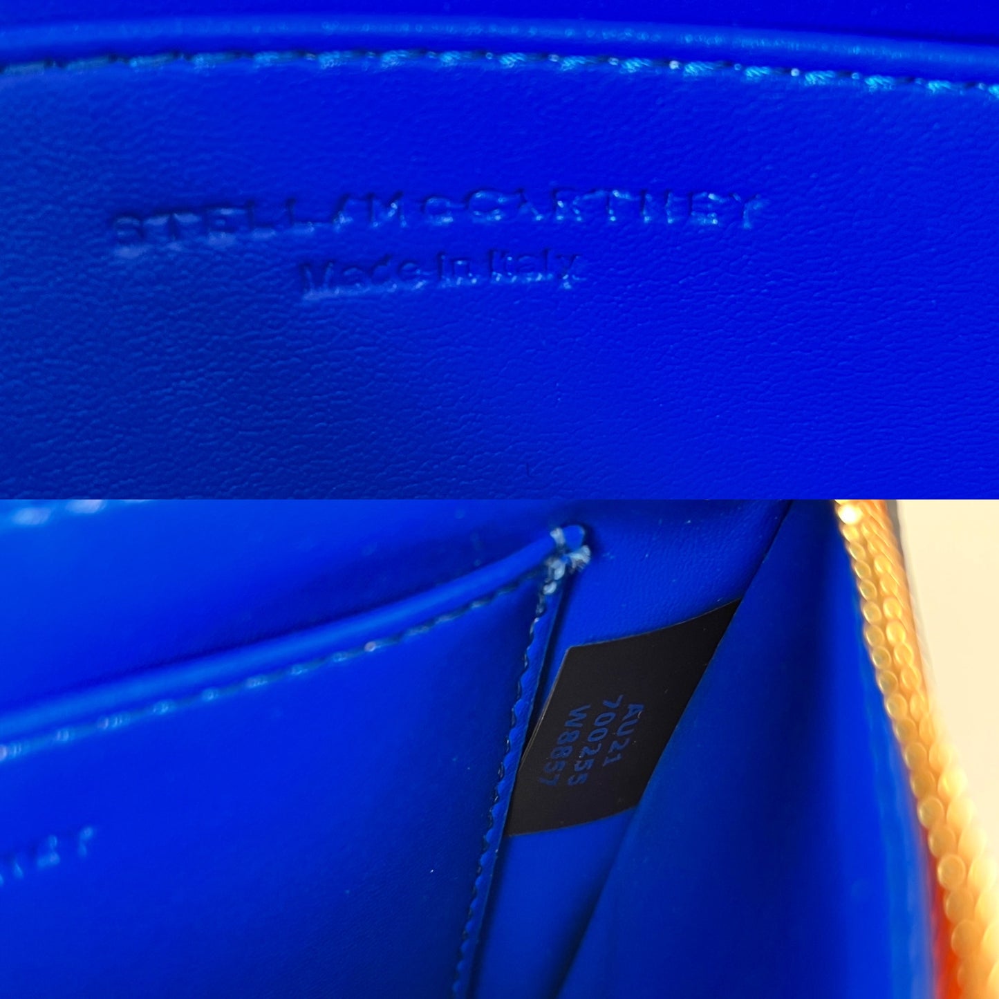 Stella McCartney Blue Orange Wallet with Strap