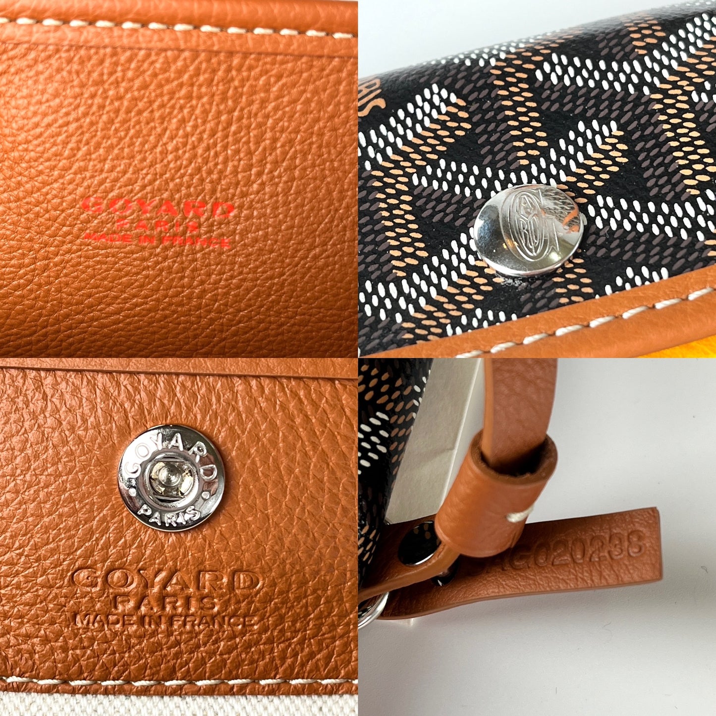 New Goyard Goyardine Black Tan Mini Anjou Reversible Tote Bag