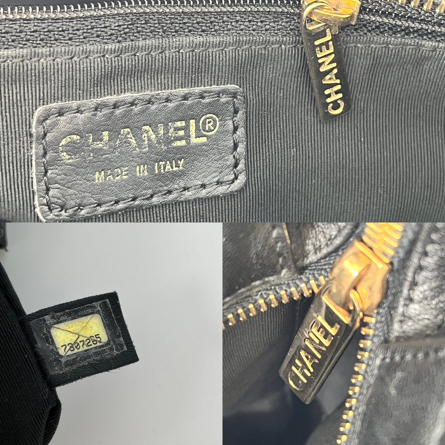 Vintage CHANEL Chocolate Bar Black Leather Shoulder Bag