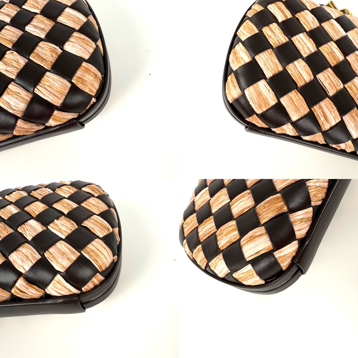 New Bottega Veneta Knot Minaudière Woven Intrecciato Straw Raffia Leather Clutch Bag