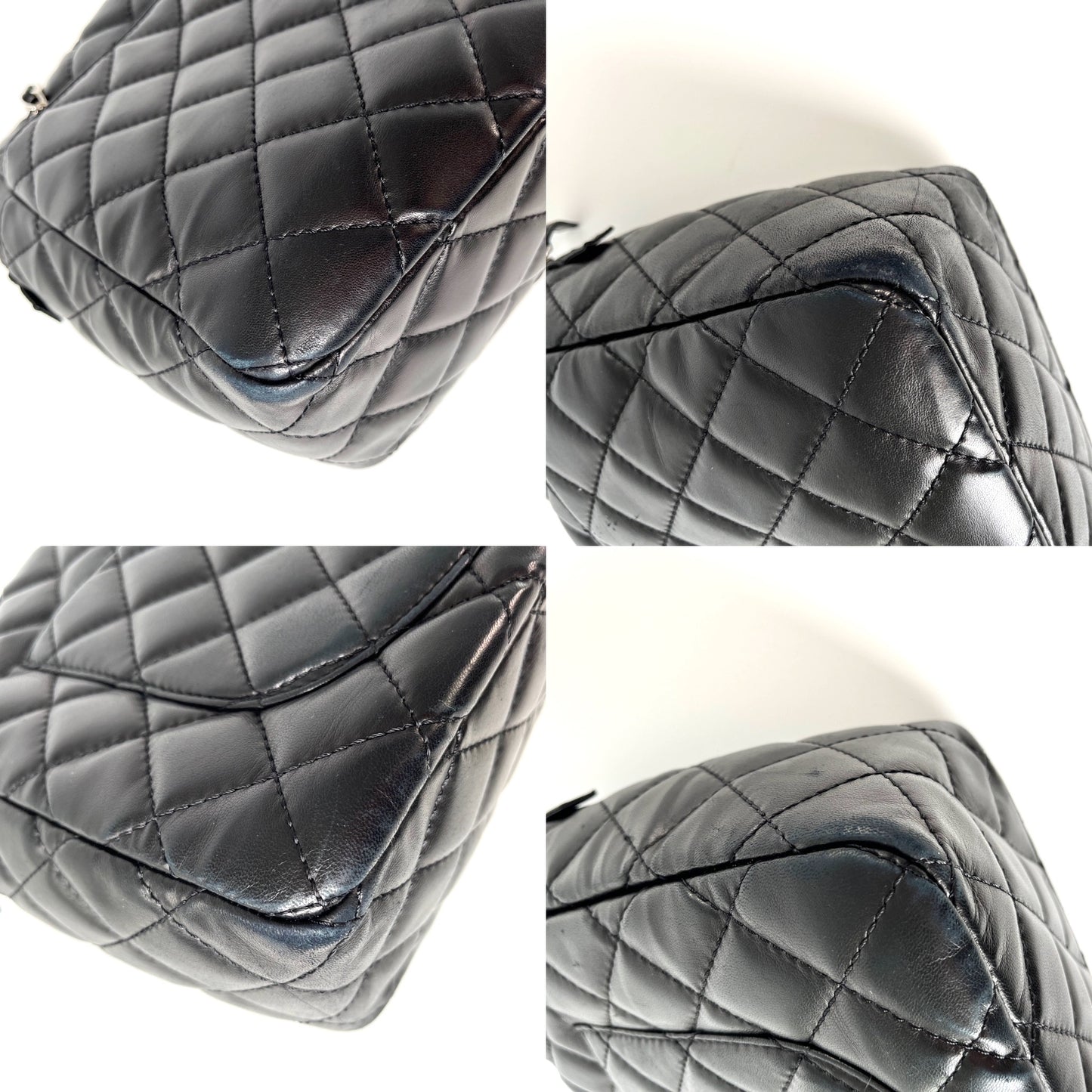 CHANEL Black Quilted Camera Case Jumbo Leather Tote Bag