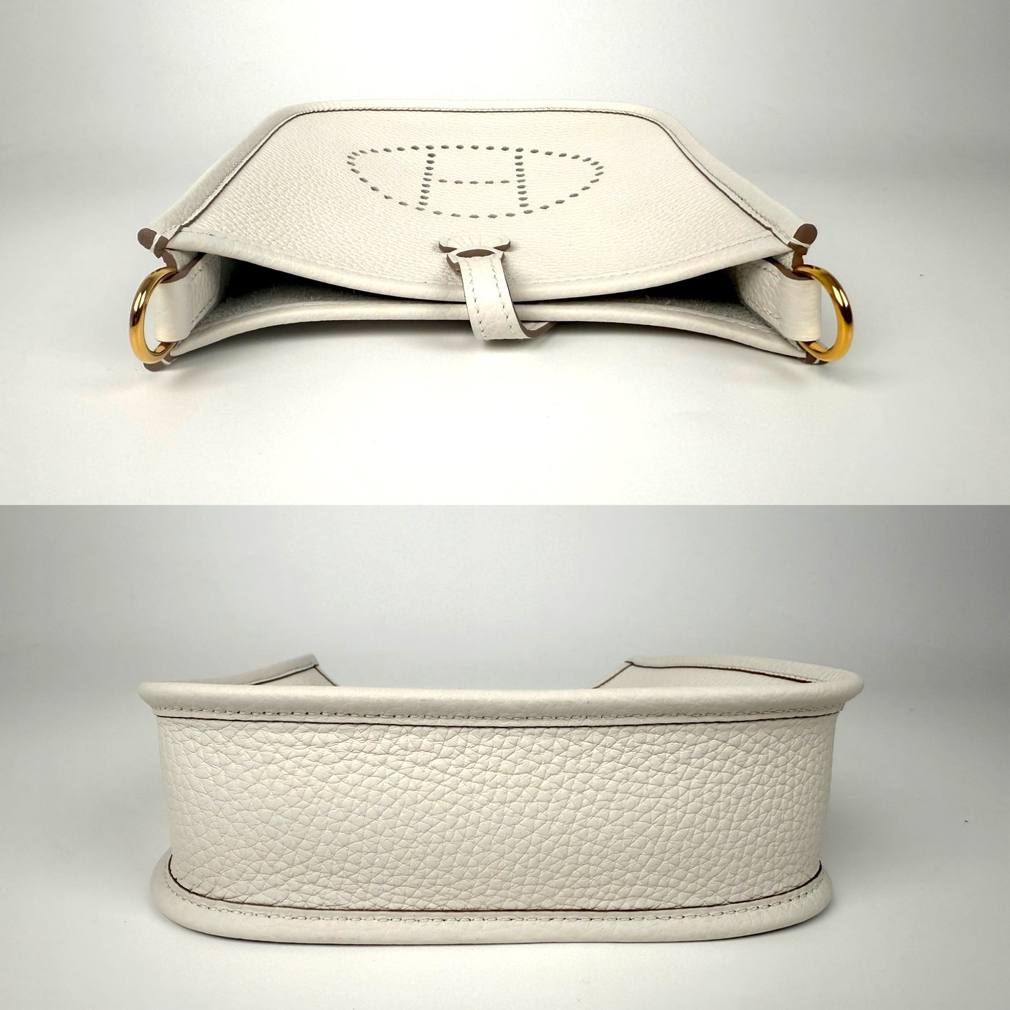 New HERMES Mini Evelyne TPM 16 Gris Pale Leather Crossbody Bag