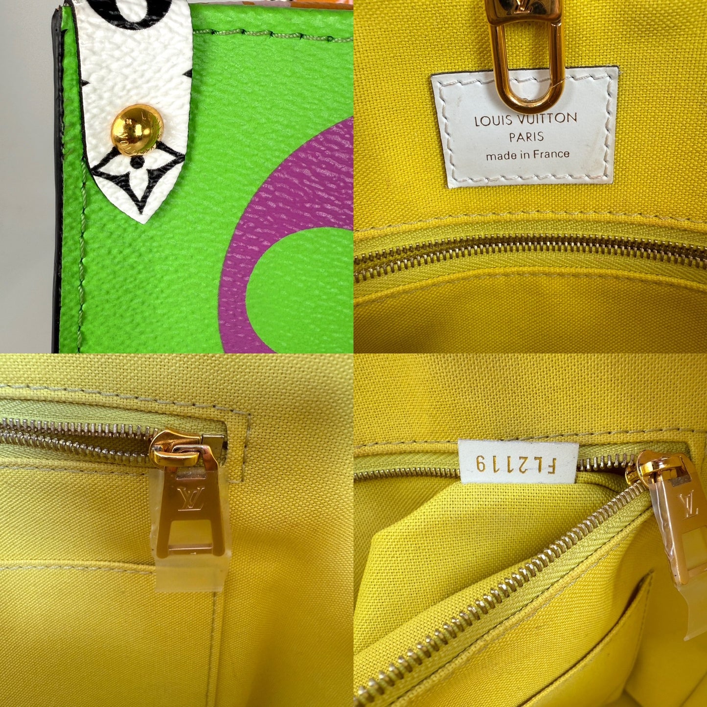 Louis Vuitton Pink Lilac Green Monogram Giant OnTheGo Multicolor Tote Bag