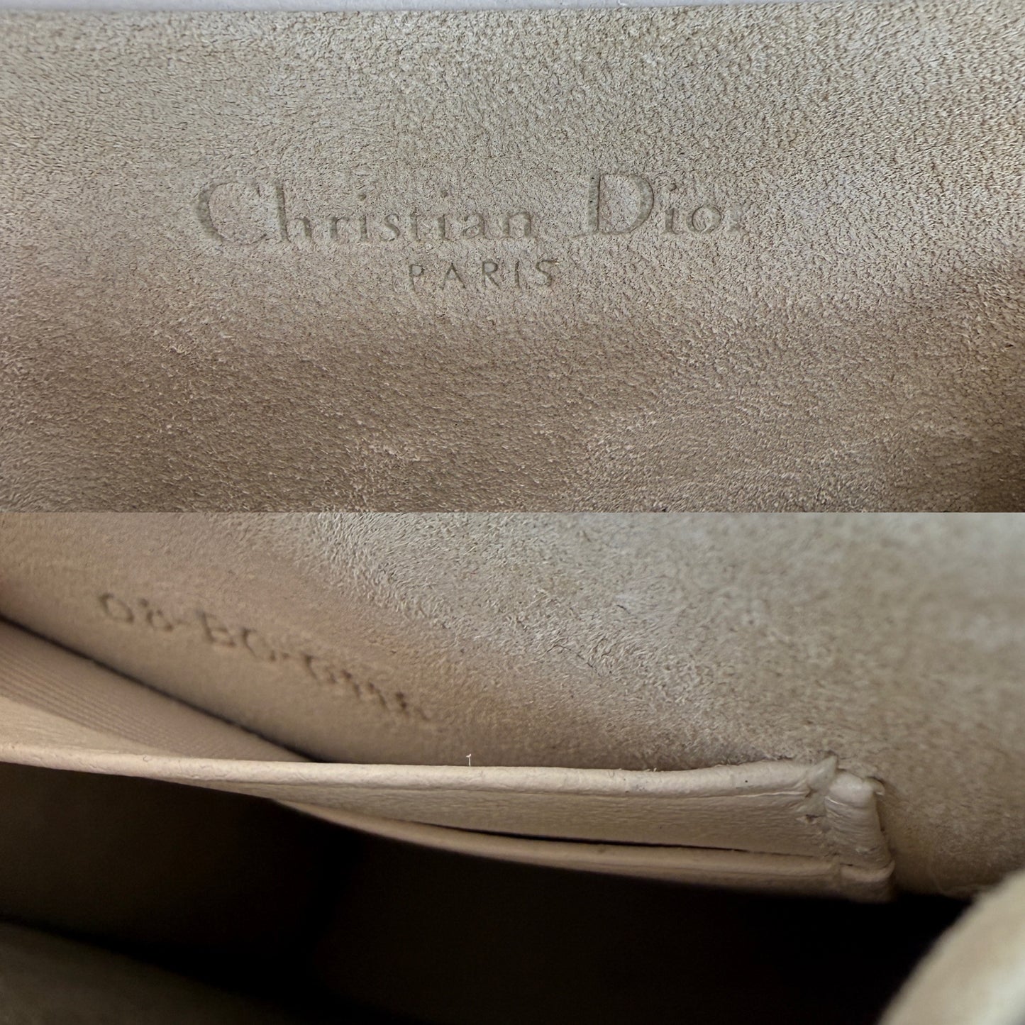 Christian Dior Diorama Vertical Studded Silver Metallic Leather Chain Crossbody Clutch Bag