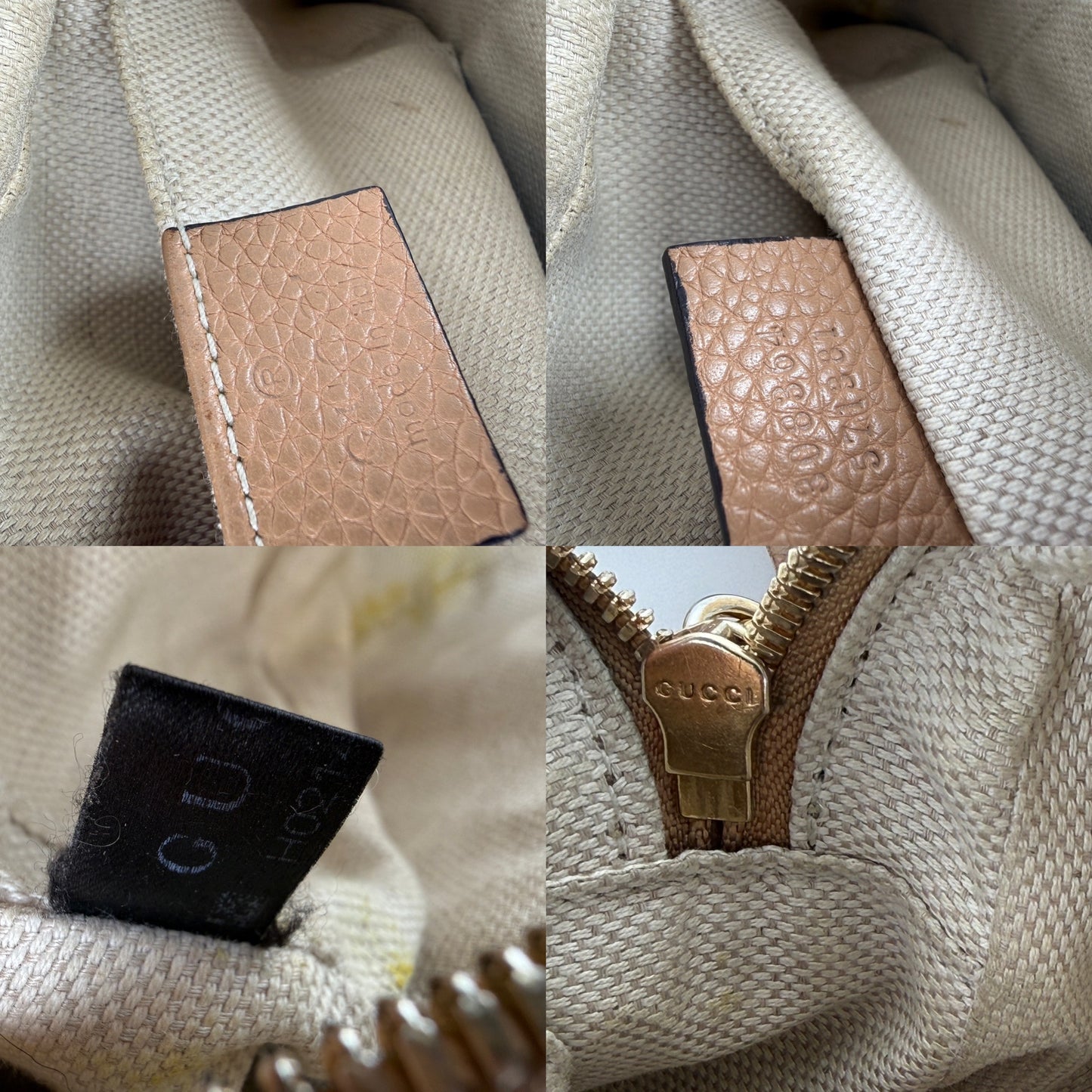 GUCCI Soho Disco Interlocking GG Beige Leather Crossbody Bag