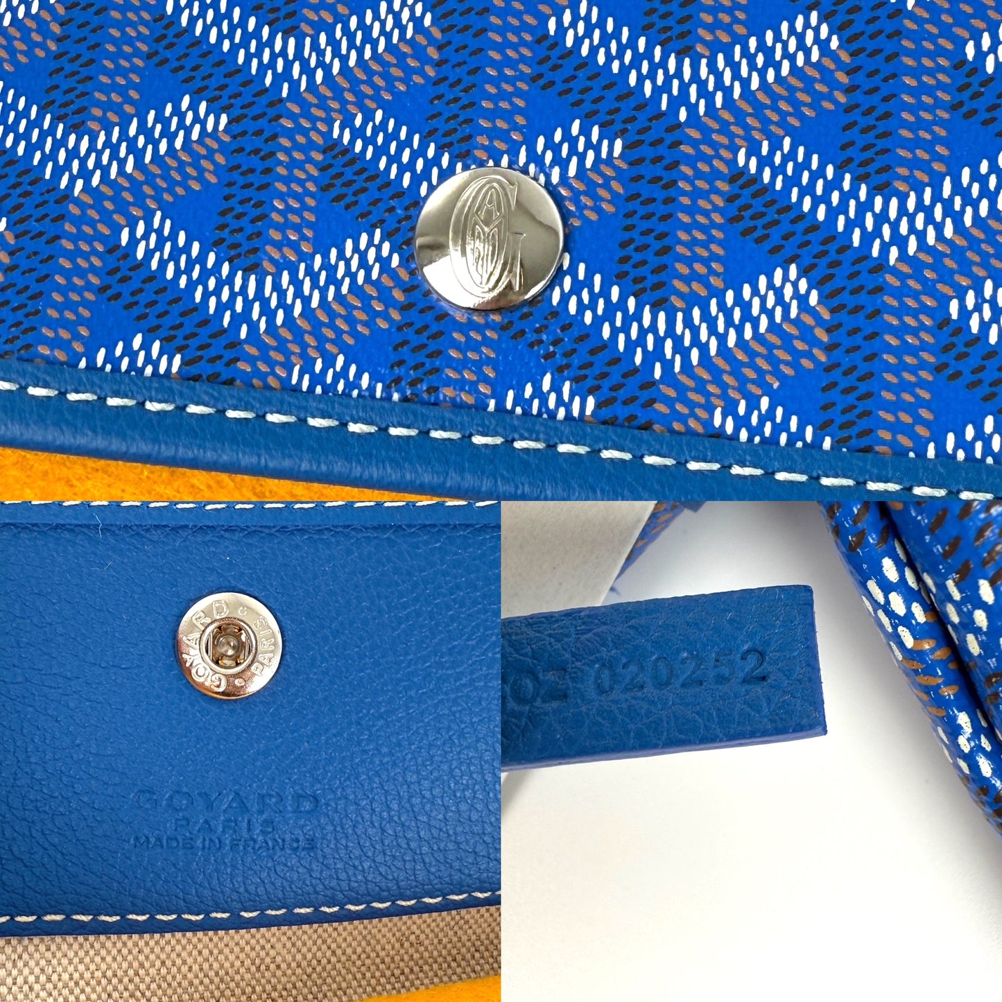 New GOYARD Goyardine Saint Louis GM Blue Tote Bag with Pouch