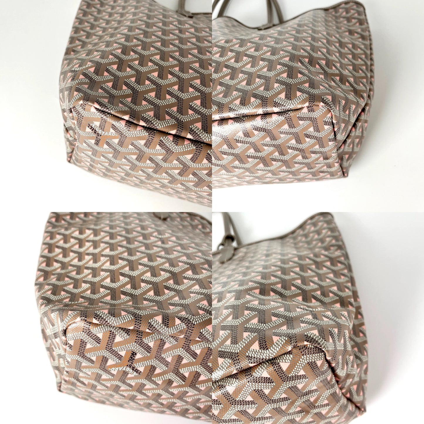 GOYARD Saint Louis PM Claire Voie Pink Taupe Special Edition Reversible Tote Bag with Pouch