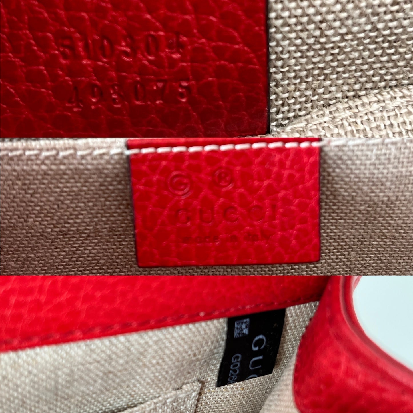 Gucci Dollar Red Leather Interlocking GG Crossbody Shoulder Bag