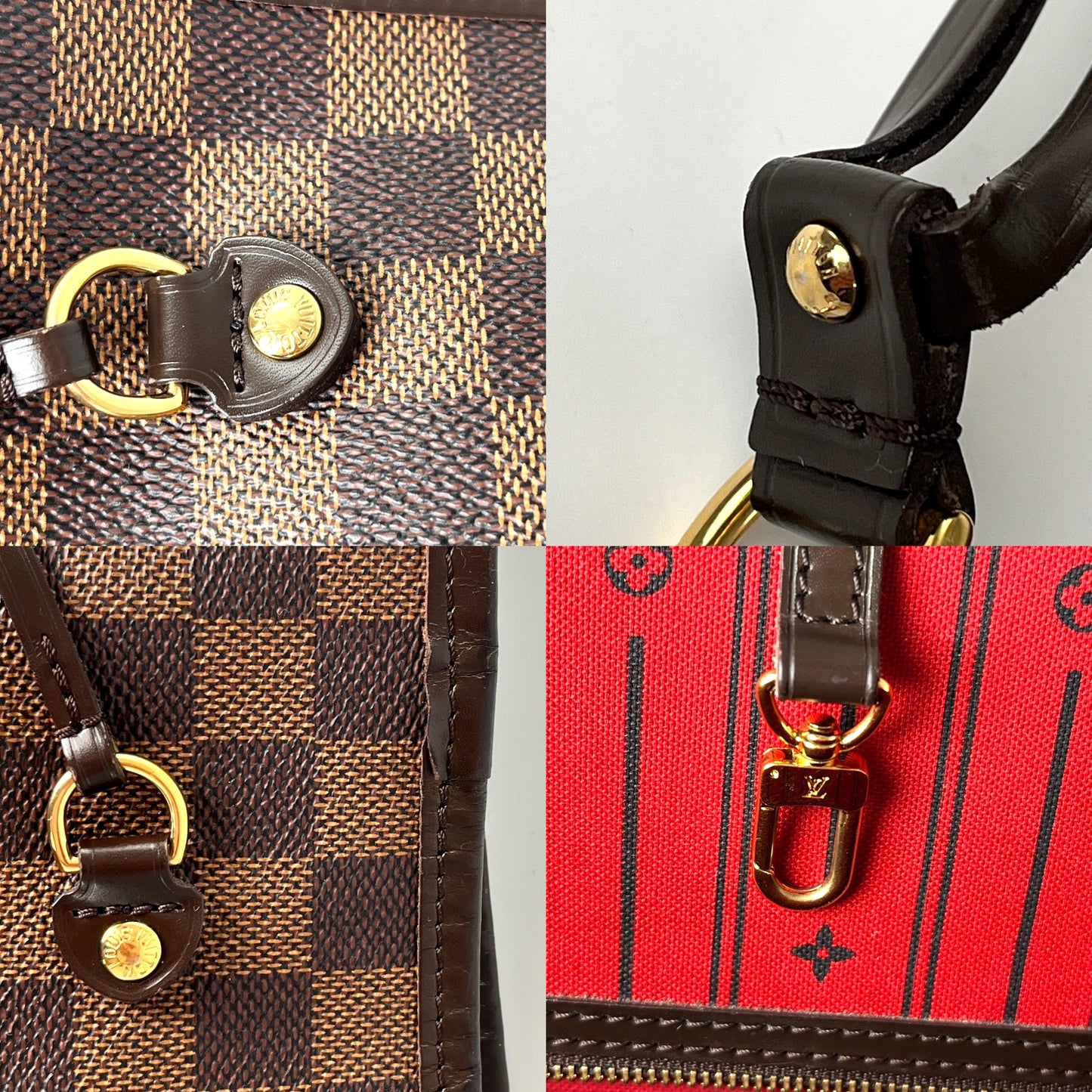 Louis Vuitton Damier Ebene Neverfull MM Brown Tote