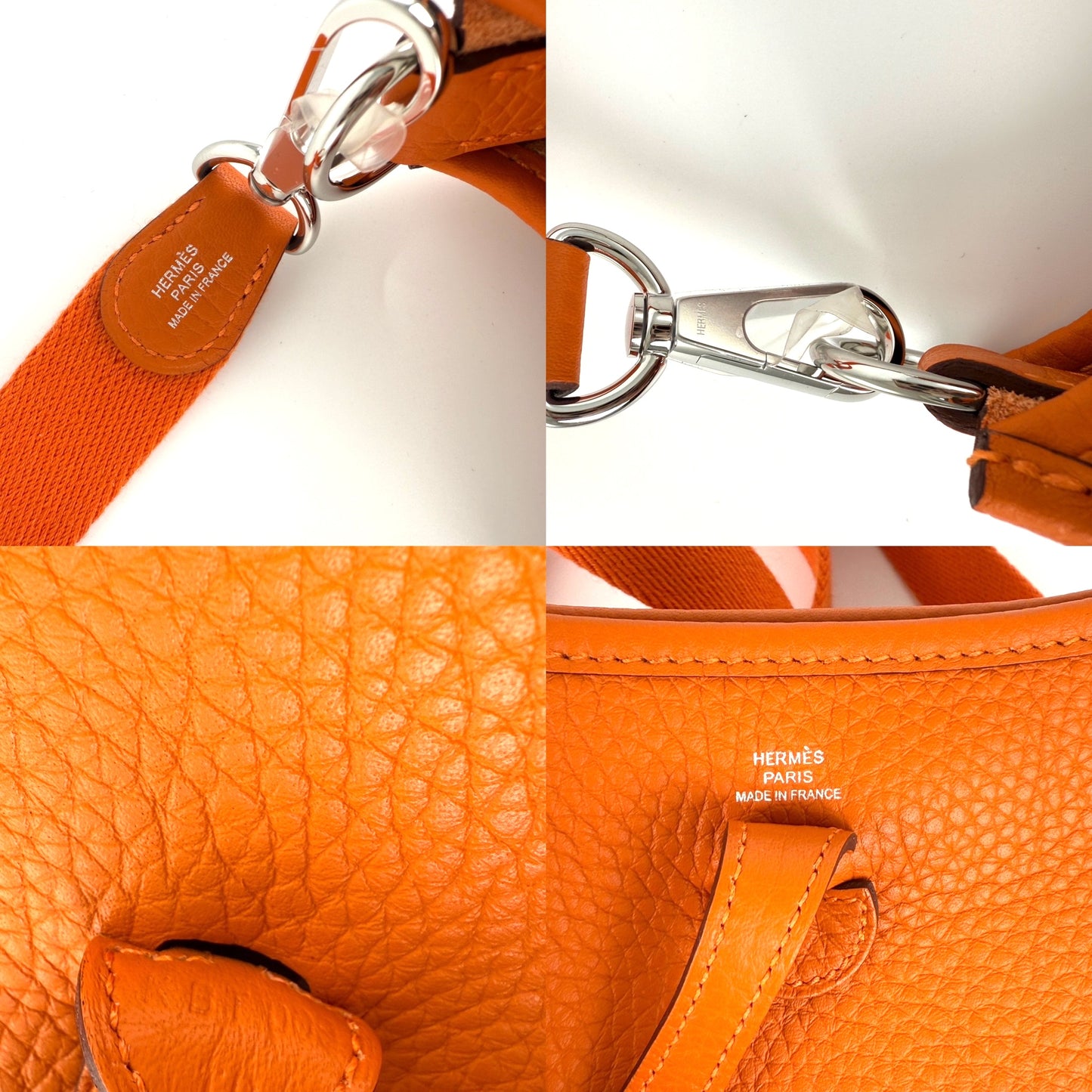 New HERMES Mini Evelyne TPM 16 Orange Leather 2025 Crossbody Bag