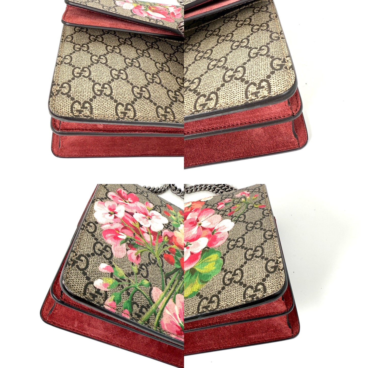 GUCCI GG Supreme Dionysus Monogram Blooms Small Shoulder Bag Beige Pink