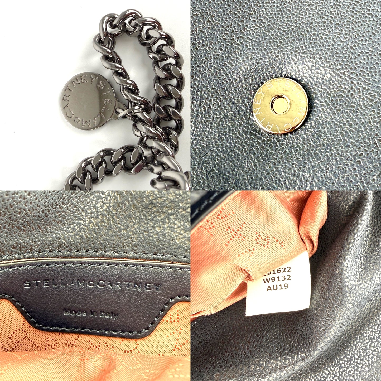 Stella McCartney Falabella Shaggy Deer Vegan Navy Blue Clutch Crossbody Bag