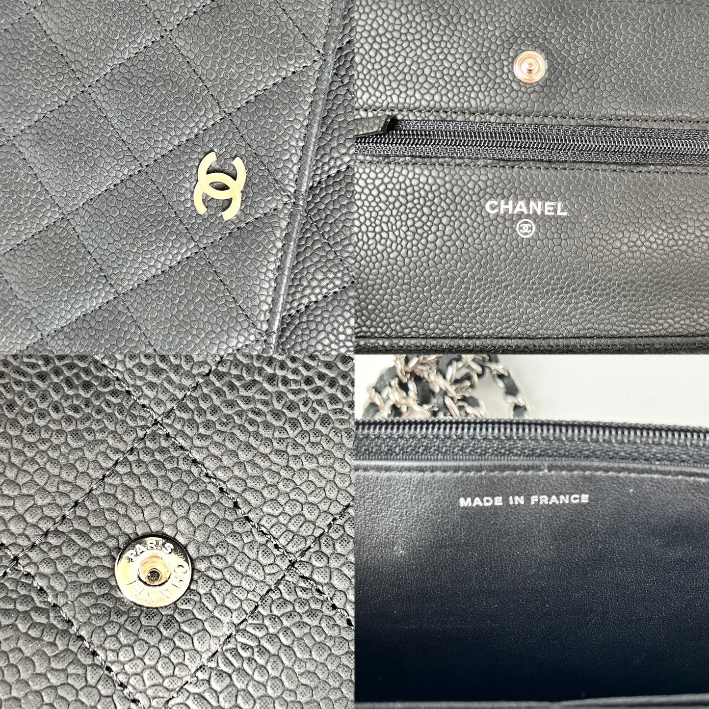 CHANEL 13S WOC Wallet on Chain Black Quilted Leather Crossbody Bag