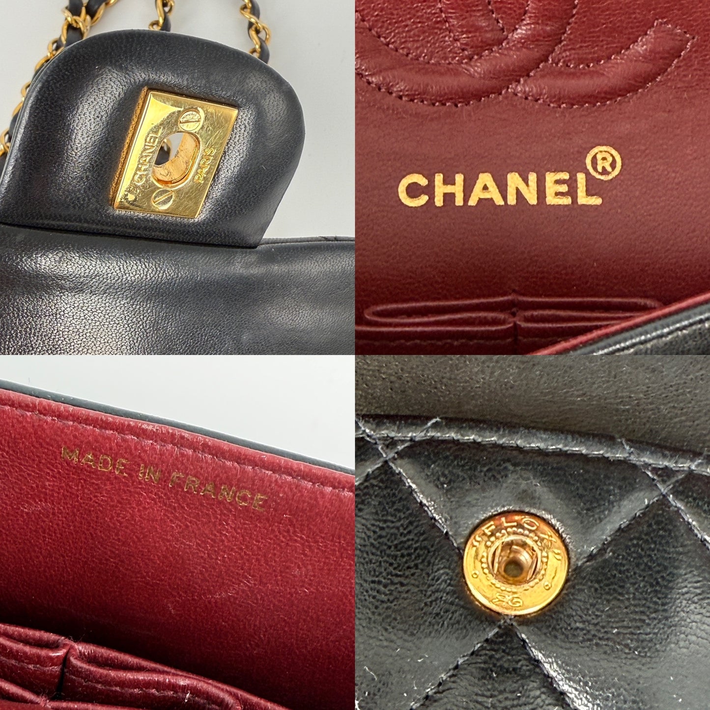 Vintage CHANEL Small Classic Quilted Lambskin Leather Double Flap Bag