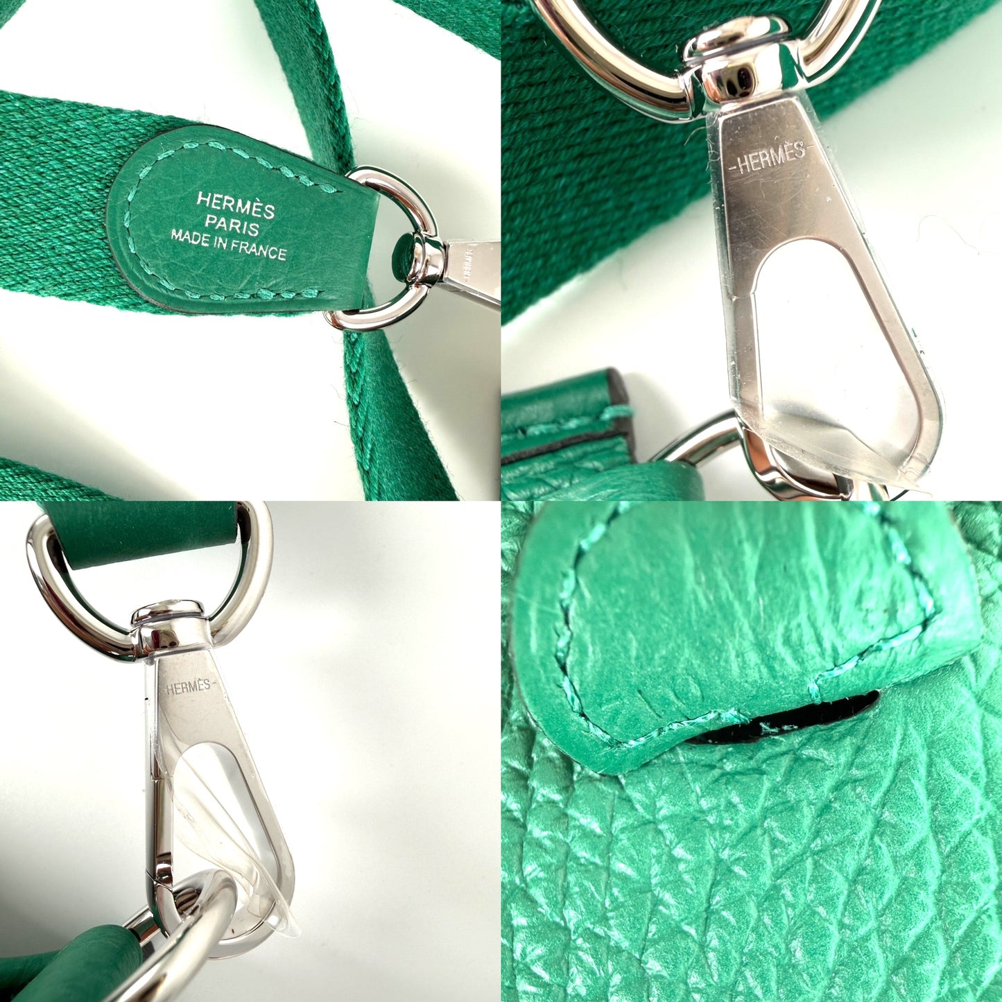 HERMES Mini Evelyne TPM 16 Vert Vertigo Green Leather Crossbody Bag New