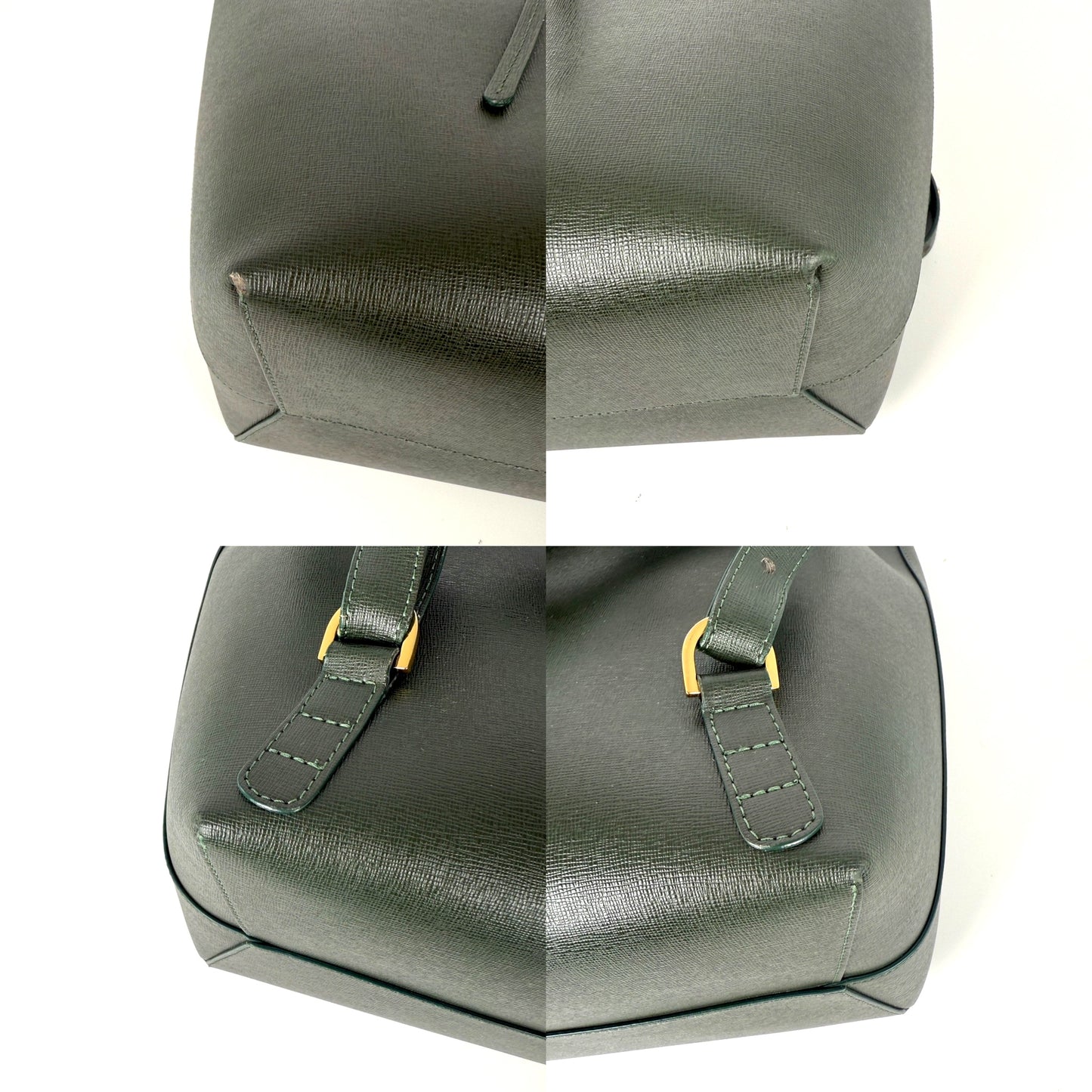 Mansur Gavriel Classic Dark Green Leather Backpack Bag