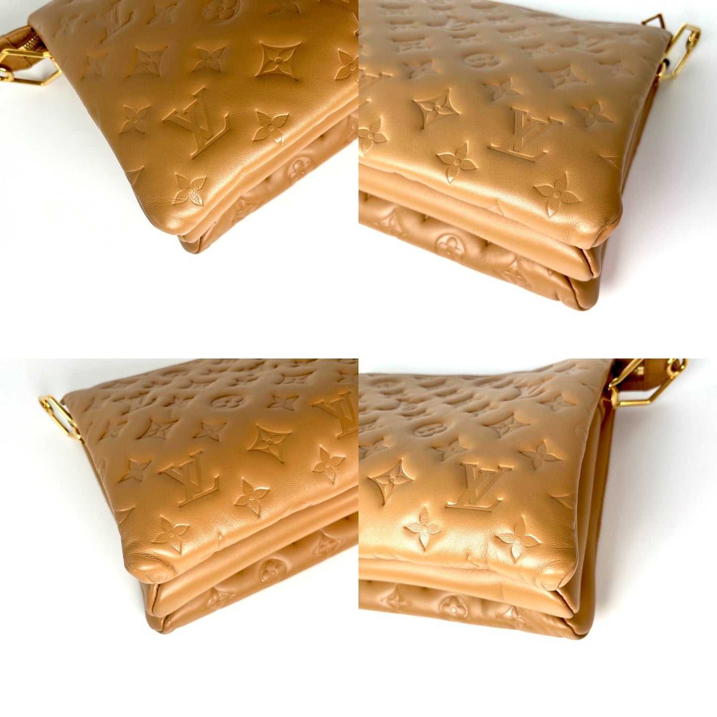 Louis Vuitton Coussin Camel Embossed Leather PM Bag