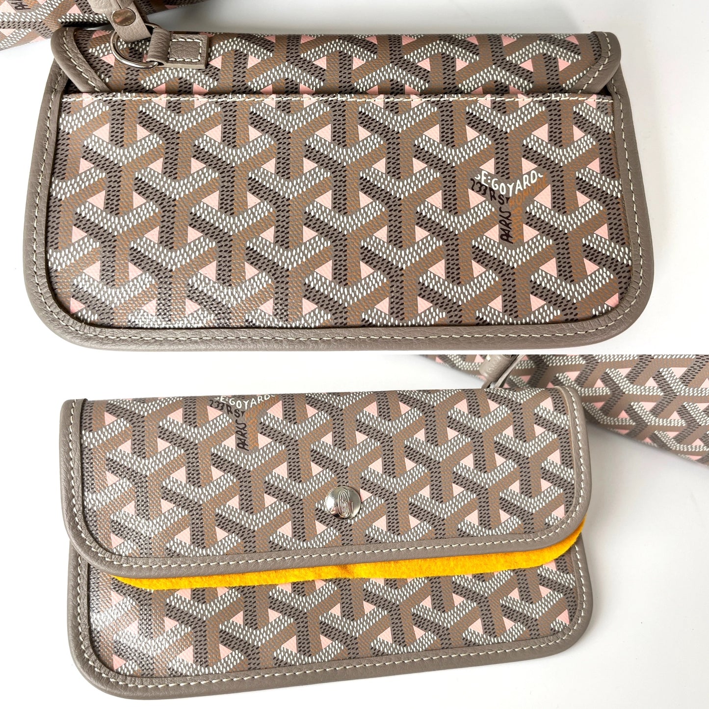 GOYARD Saint Louis PM Claire Voie Pink Taupe Special Edition Reversible Tote Bag with Pouch