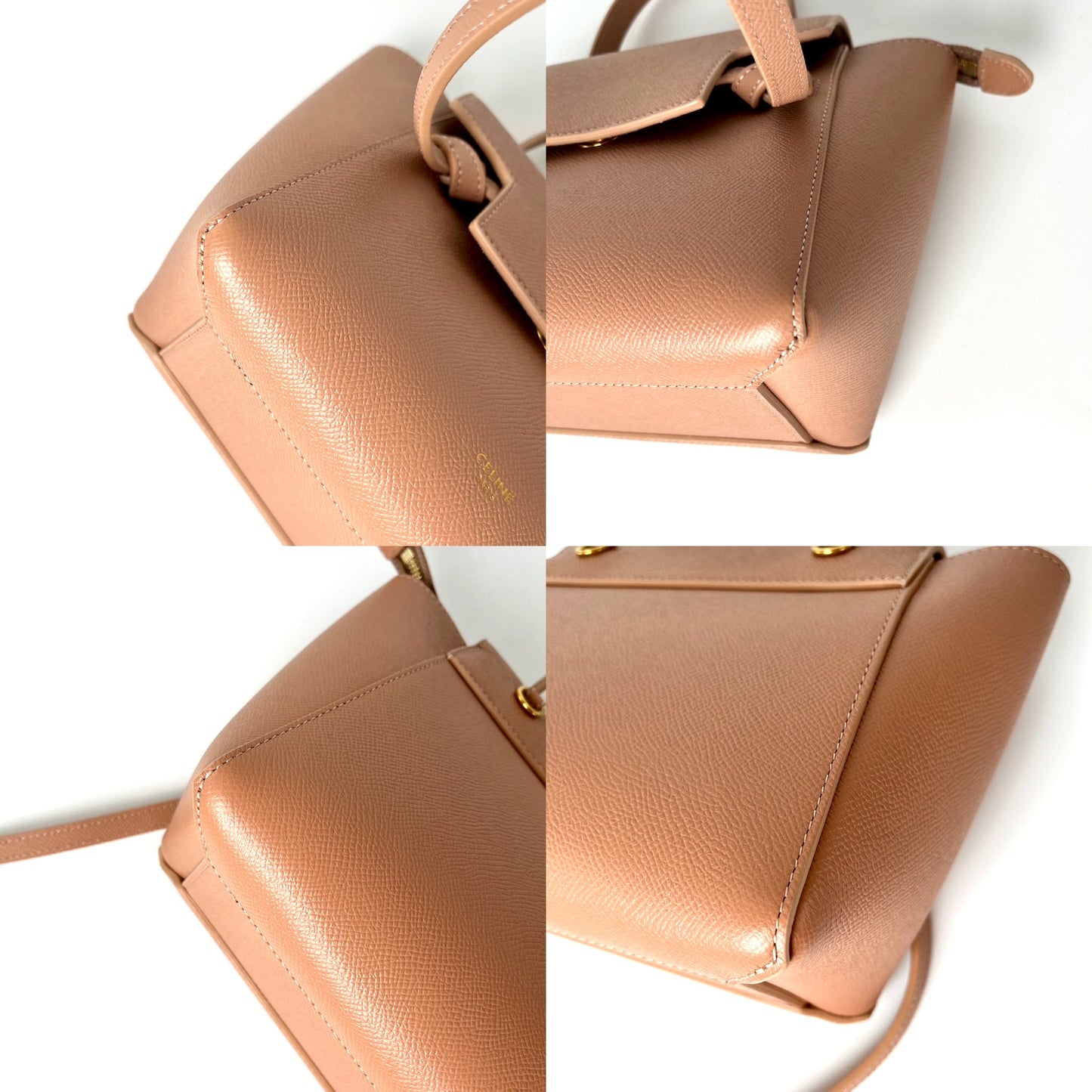 Celine Nano Belt Desert Rose Grained Calfskin Crossbody Bag