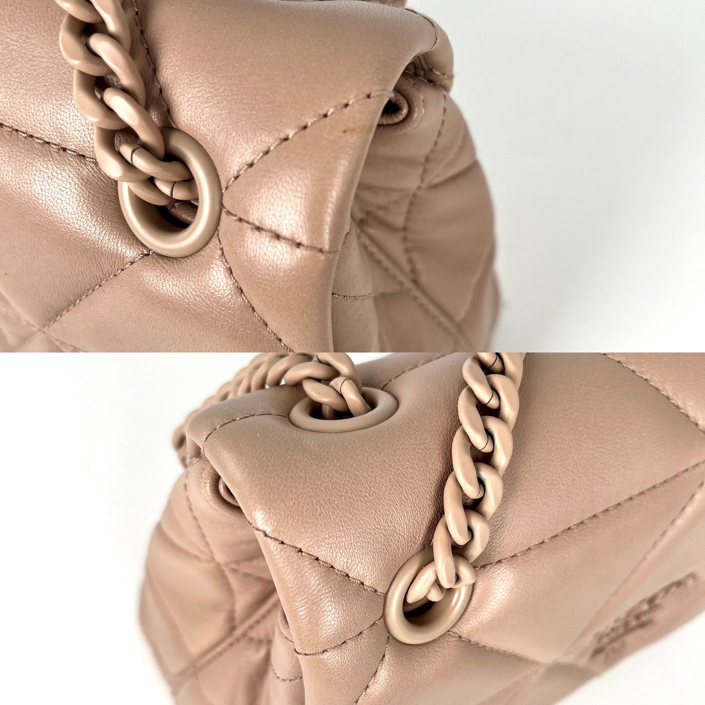 PRADA Nappa Triangle Stitched Small Spectrum Neutral Flap Bag
