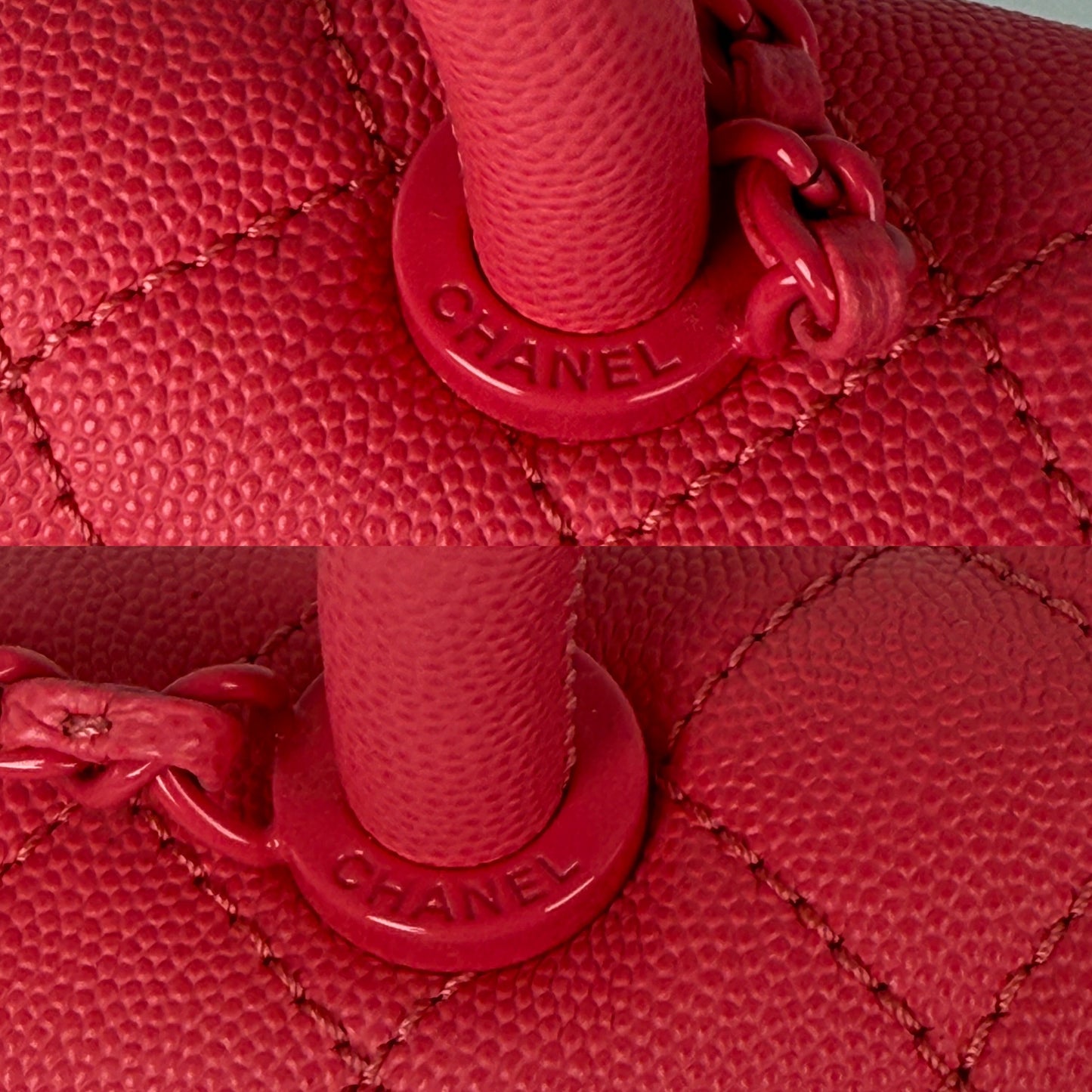 CHANEL Coco Handle Incognito Monochrome Extra Mini Pink Quilted Caviar Flap Crossbody Bag