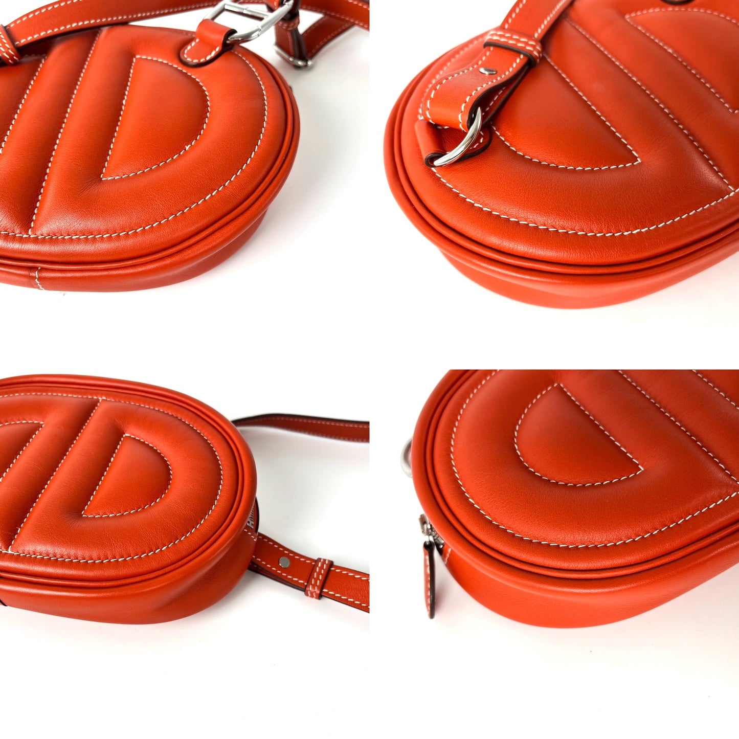 HERMES Terre Battue Orange Swift Leather In The Loop Waist Belt Bum Bag