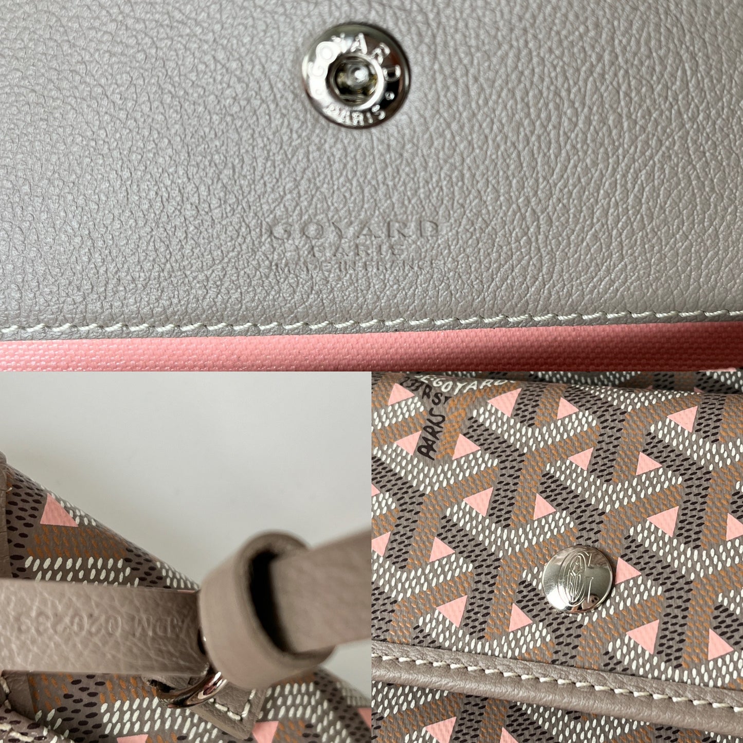 GOYARD Saint Louis PM Claire Voie Pink Taupe Special Edition Reversible Tote Bag with Pouch