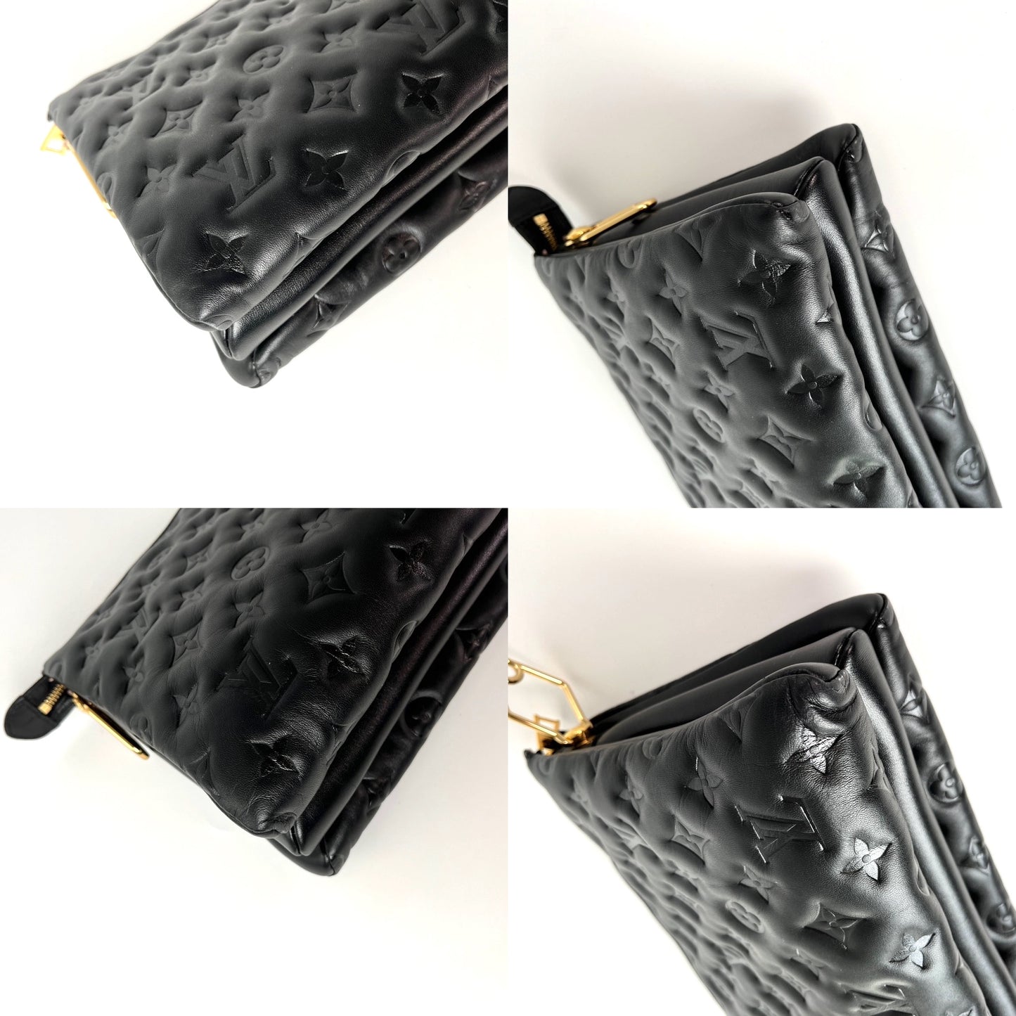 Louis Vuitton Coussin Black Embossed Leather PM Bag