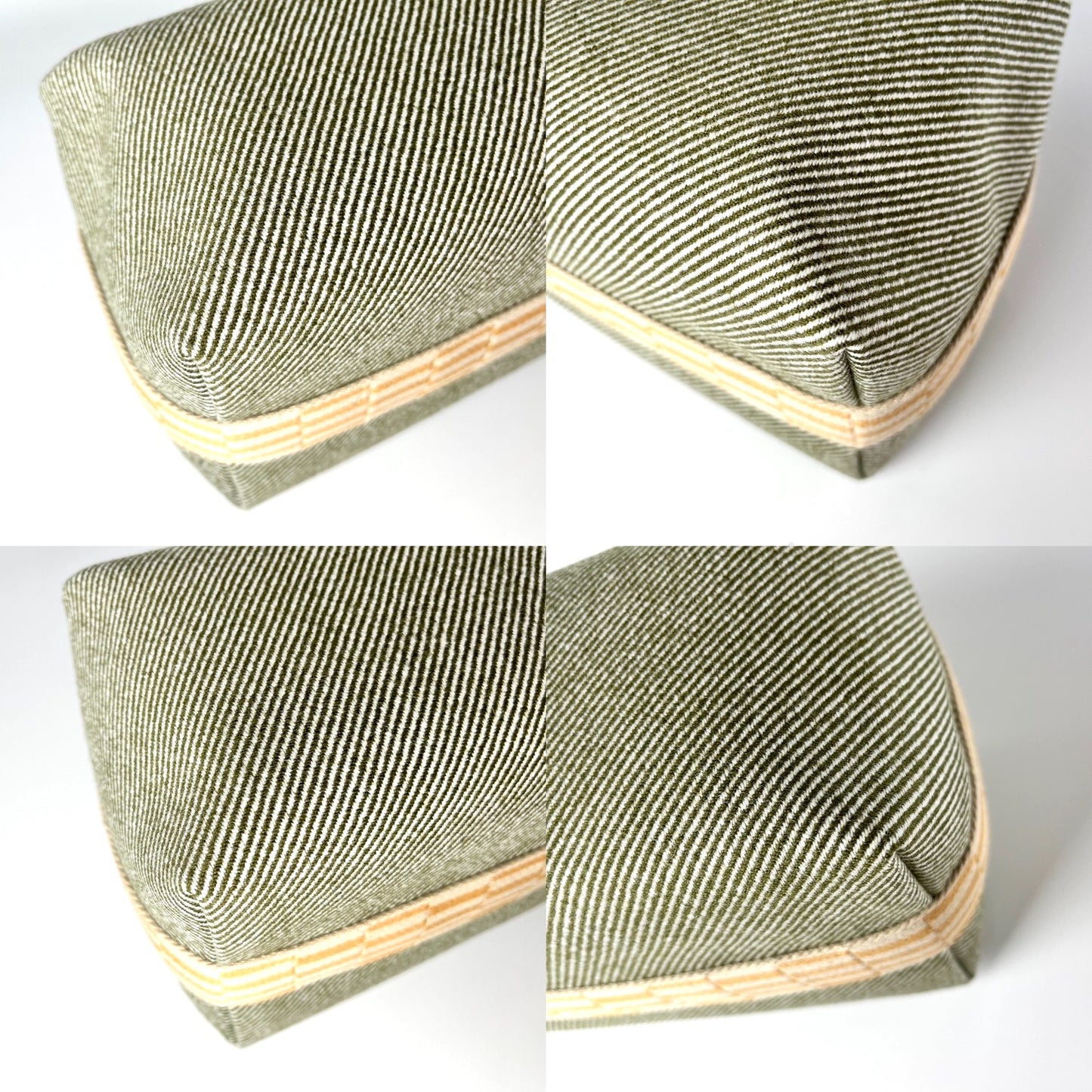 New HERMES Bride-A-Brac H Natte Wool GM Vert Green Pouch Toiletry Bag
