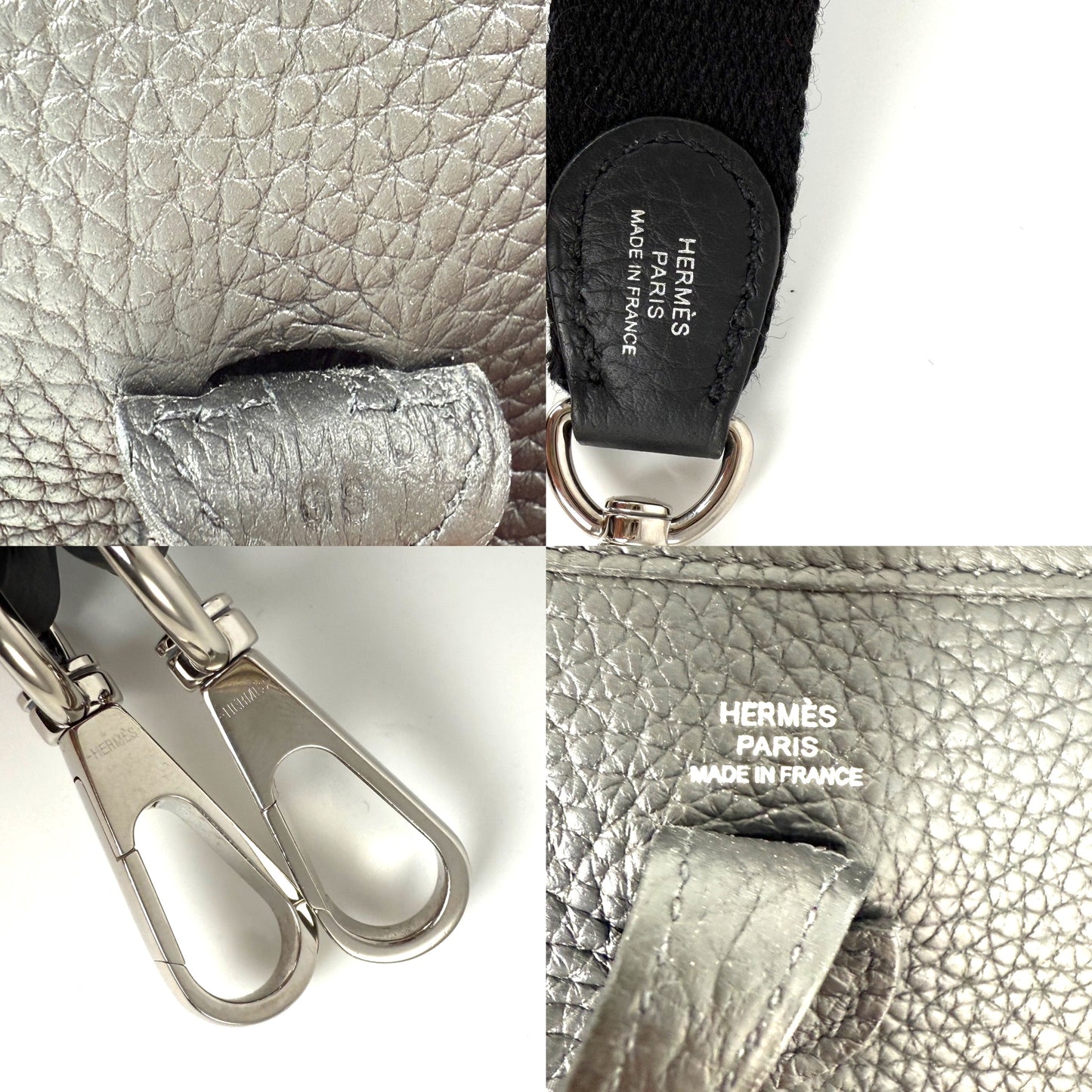 HERMES Mini Evelyne TPM 16 Black Leather Crossbody Bag