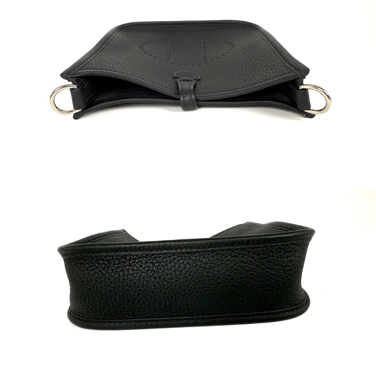 HERMES Mini Evelyne TPM 16 Black Leather Crossbody Bag