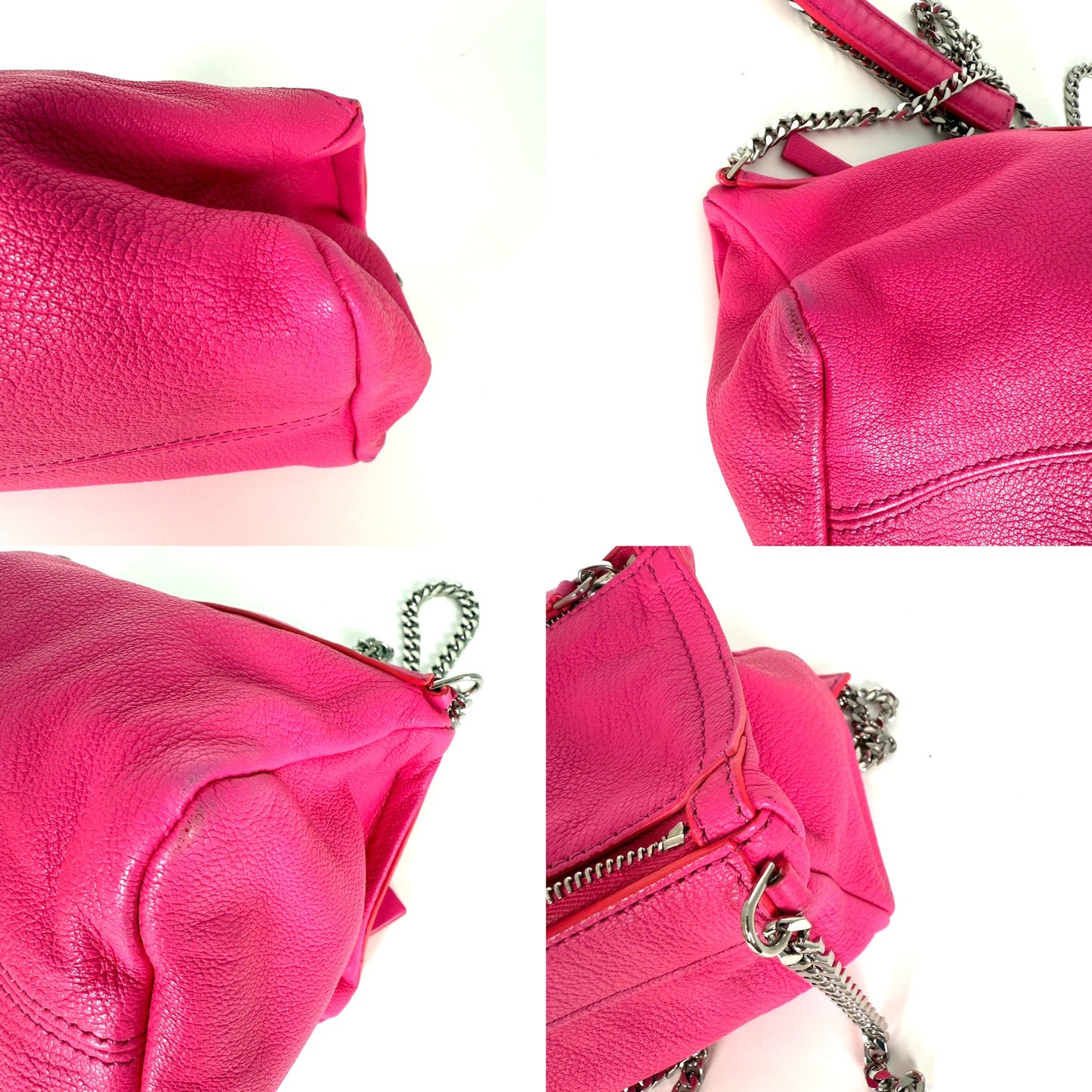 Givenchy Sugar Goatskin Mini Chain Pandora Hot Pink Leather Crossbody Bag