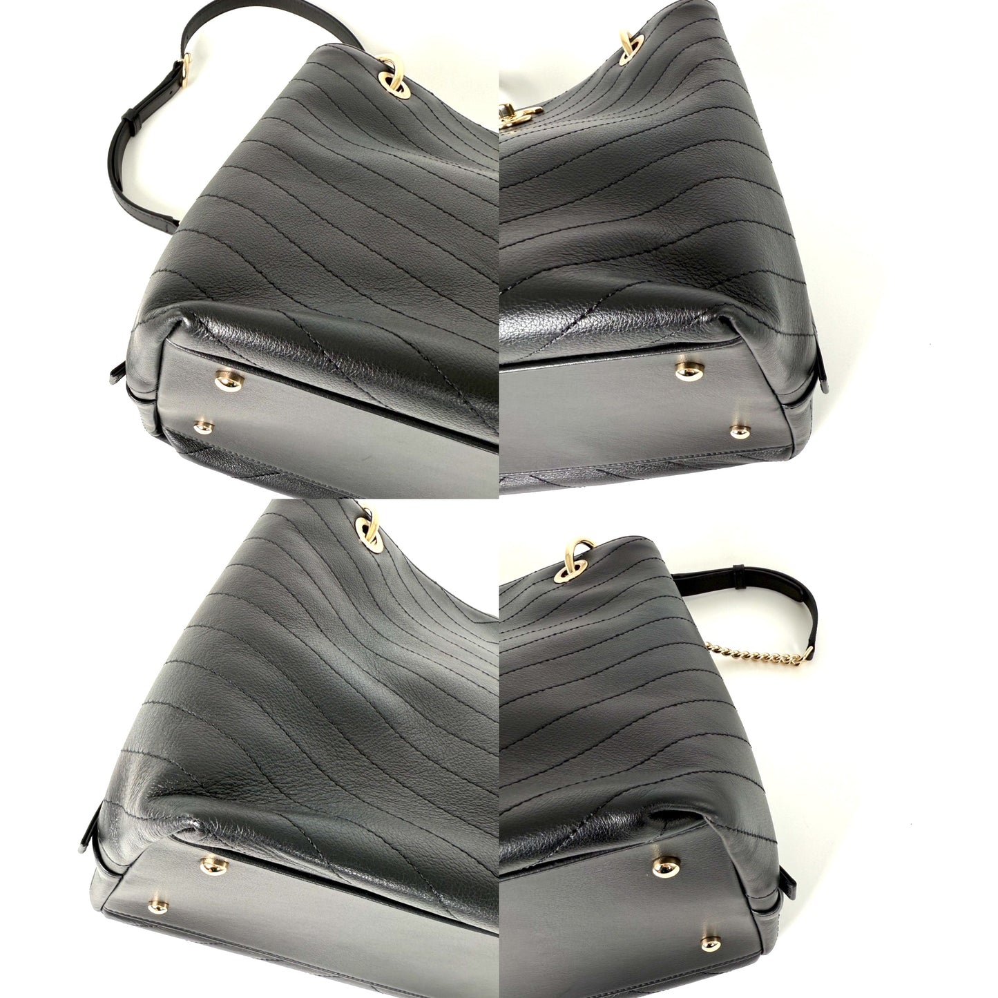 CHANEL Large Chevron Stitched Chic Shopping Black Calfskin Leather Tote Bag