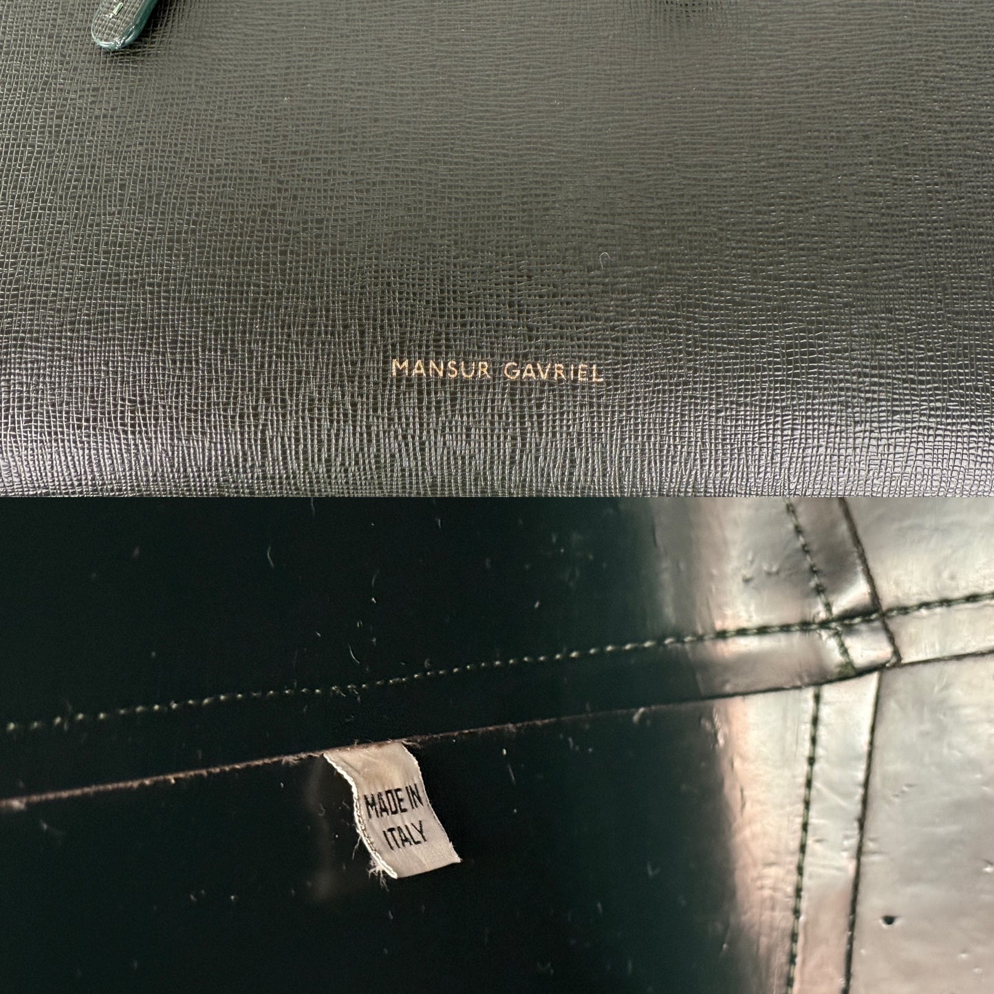 Mansur Gavriel Classic Dark Green Leather Backpack Bag
