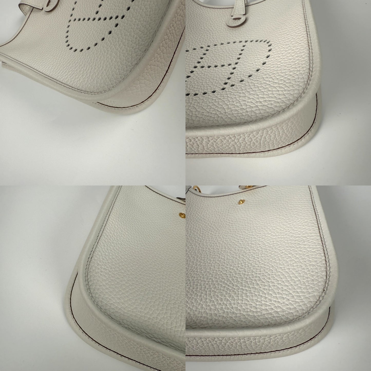 New HERMES Mini Evelyne TPM 16 Gris Pale Leather Crossbody Bag