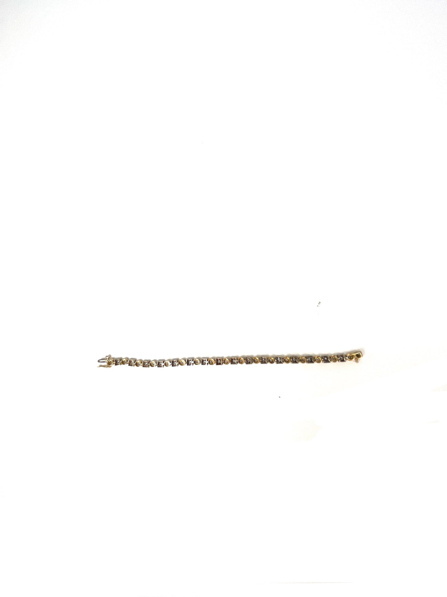 14k Yellow and White 3 ctw Gold Diamond Tennis Bracelet
