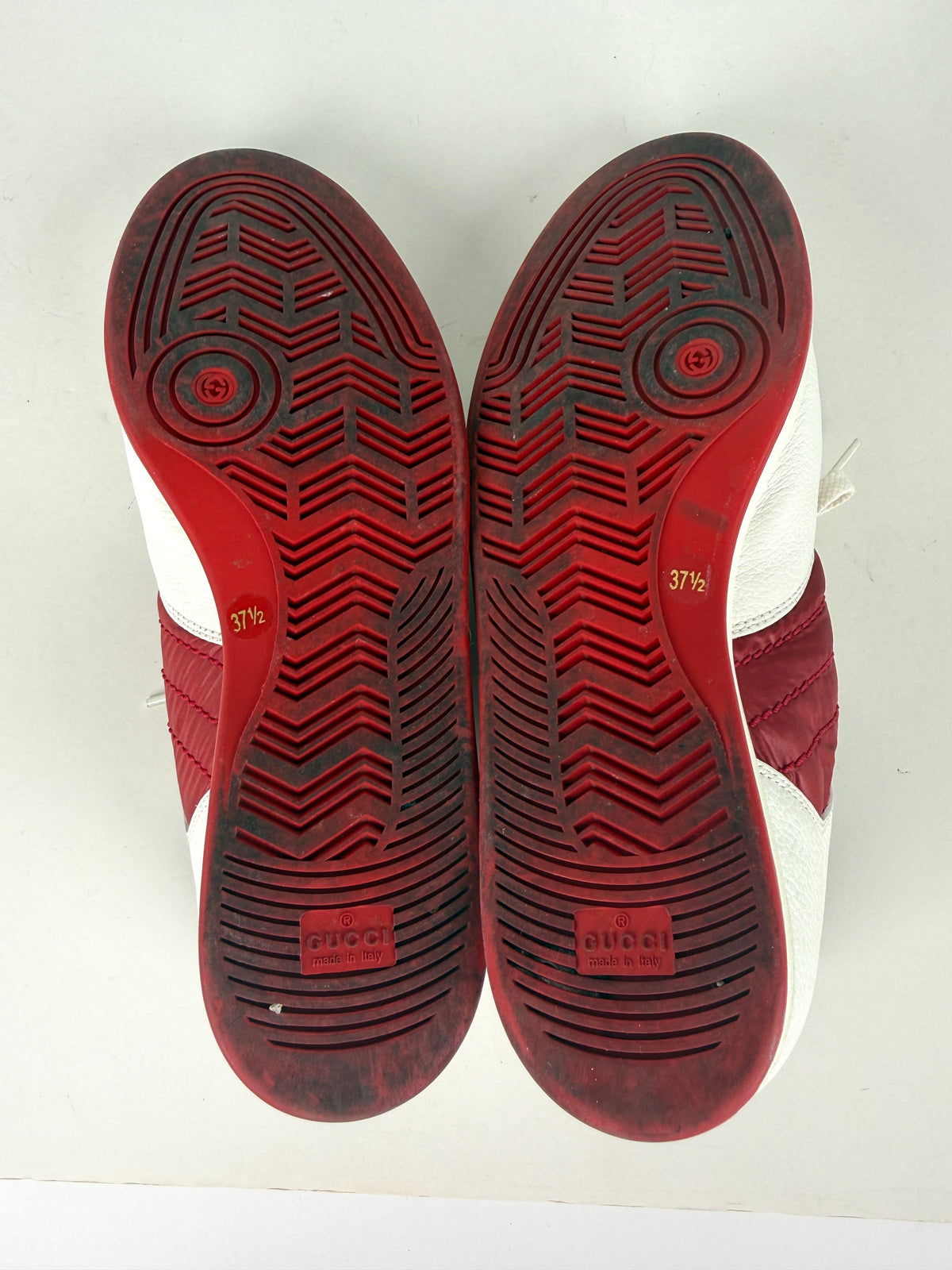 GUCCI Web White Red Sneakers 37.5G 7.5