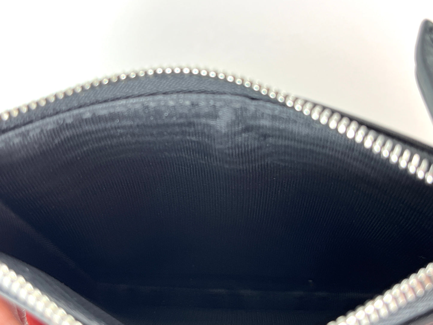 GUCCI GG Supreme Card Case Monogram Leather Bee Wallet Black Brown