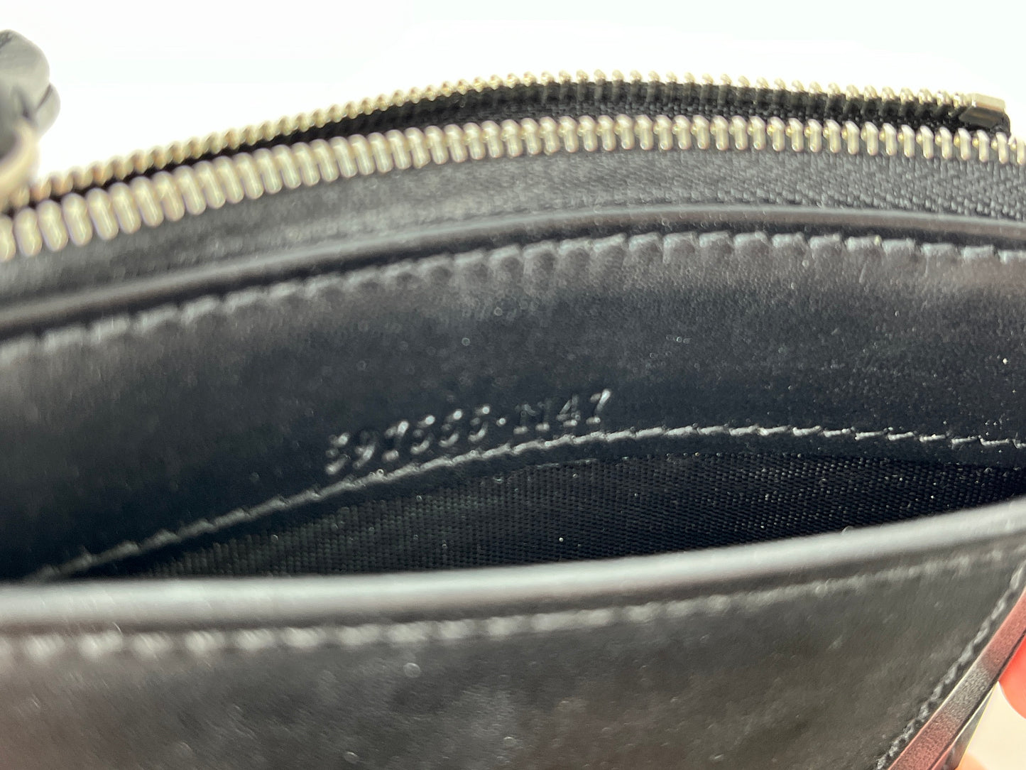 GUCCI GG Supreme Card Case Monogram Leather Bee Wallet Black Brown