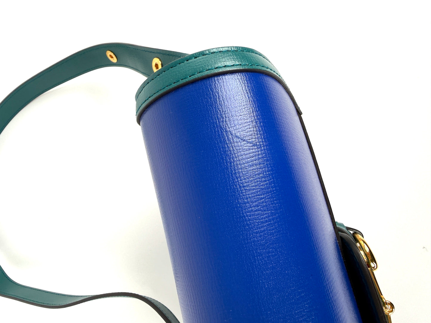 Gucci 1955 Azalea Calfskin Horsebit Medium Blue Green Leather Shoulder Crossbody Bag